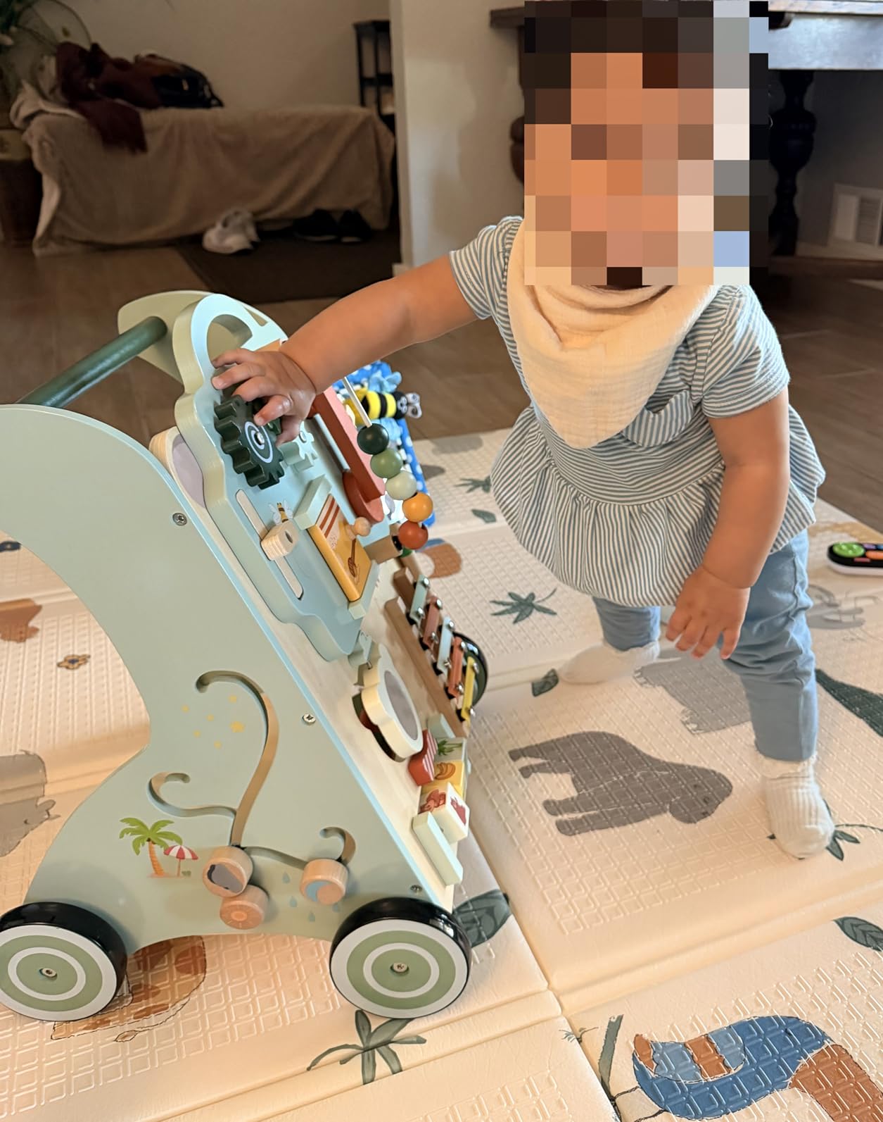WOODMAM Wooden Baby Walker, 10-in-1 Montessori Walker customer photo 1
