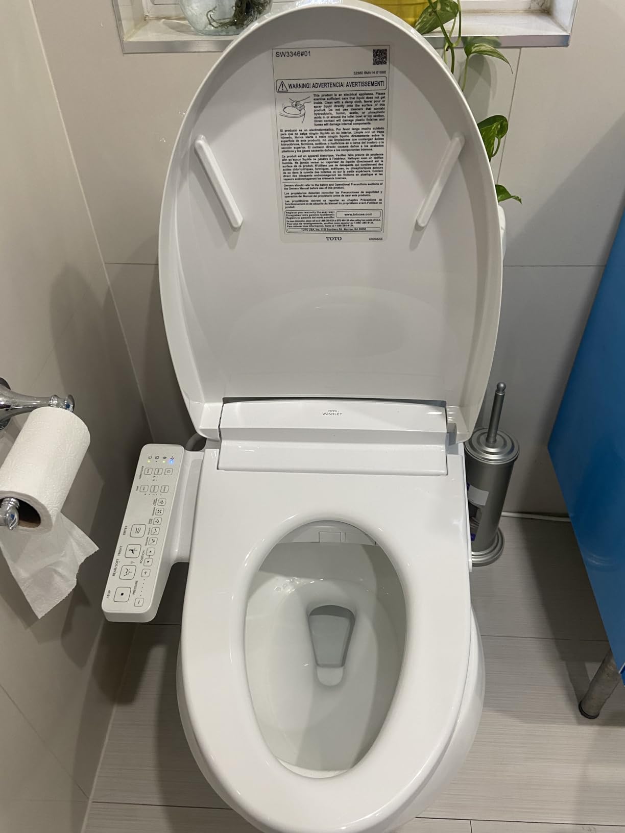 TOTO WASHLET S2 Electronic Bidet Toilet Seat with Instantaneous Water Heating, PREMIST and EWATER+ Wand Cleaning, Round, Cotton White - SW3345#01 customer photo 2