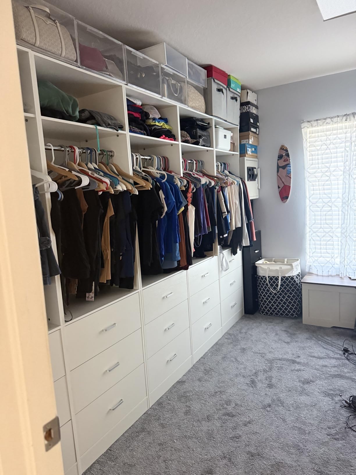 Besiost 8FT Closet Systems with 12 Wood Drawers, Closet System Set of 4 | 96