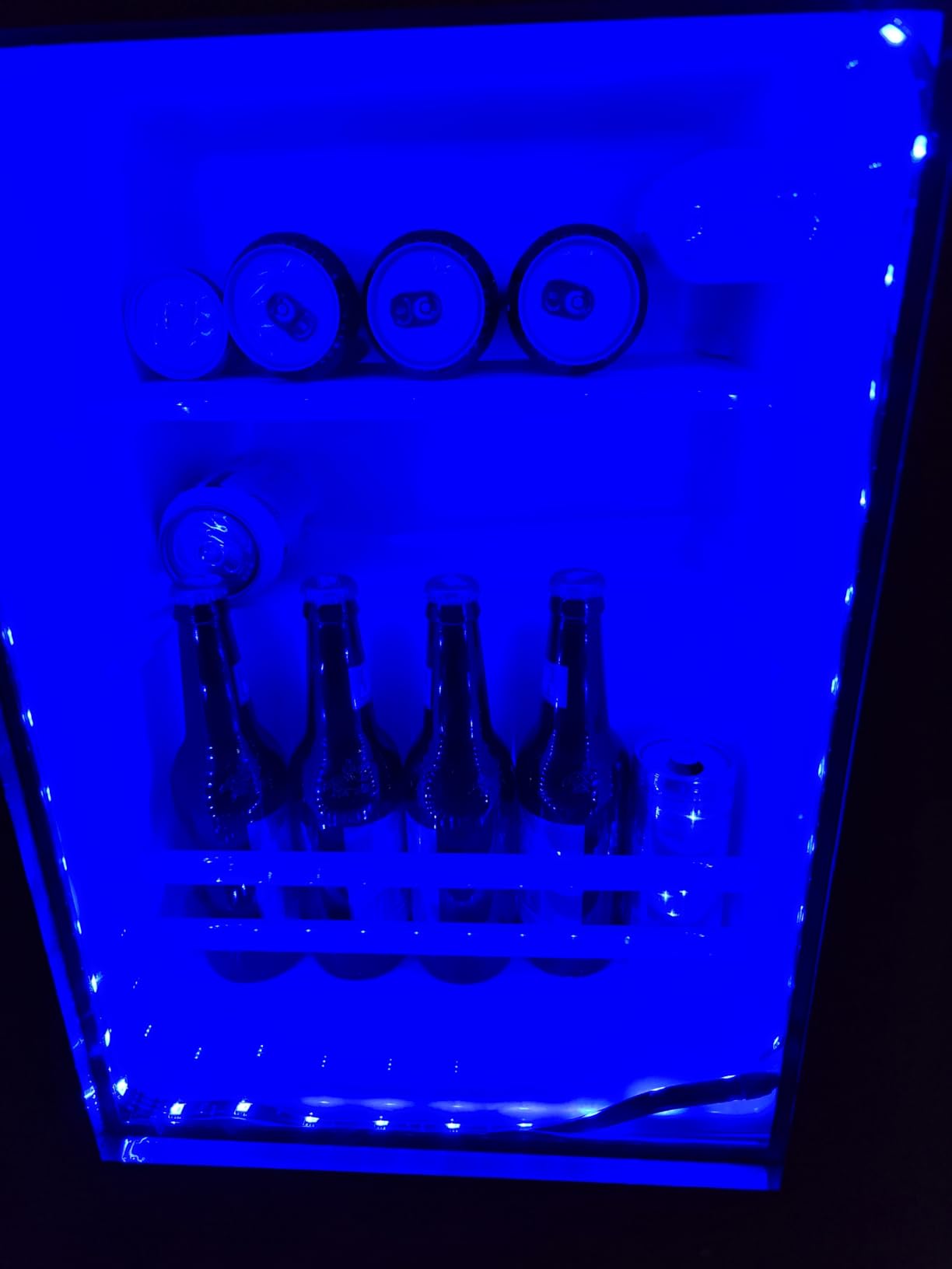 BROTTAR Coffee Bar Cabinet with Fridge (Fridge Included), Large Liquor Bar Cabinet with LED Lights, Glass Holder & Wine Rack, Wine Cabinet with Human Body Sensor, Buffet Sideboard for Home, Black customer photo 1