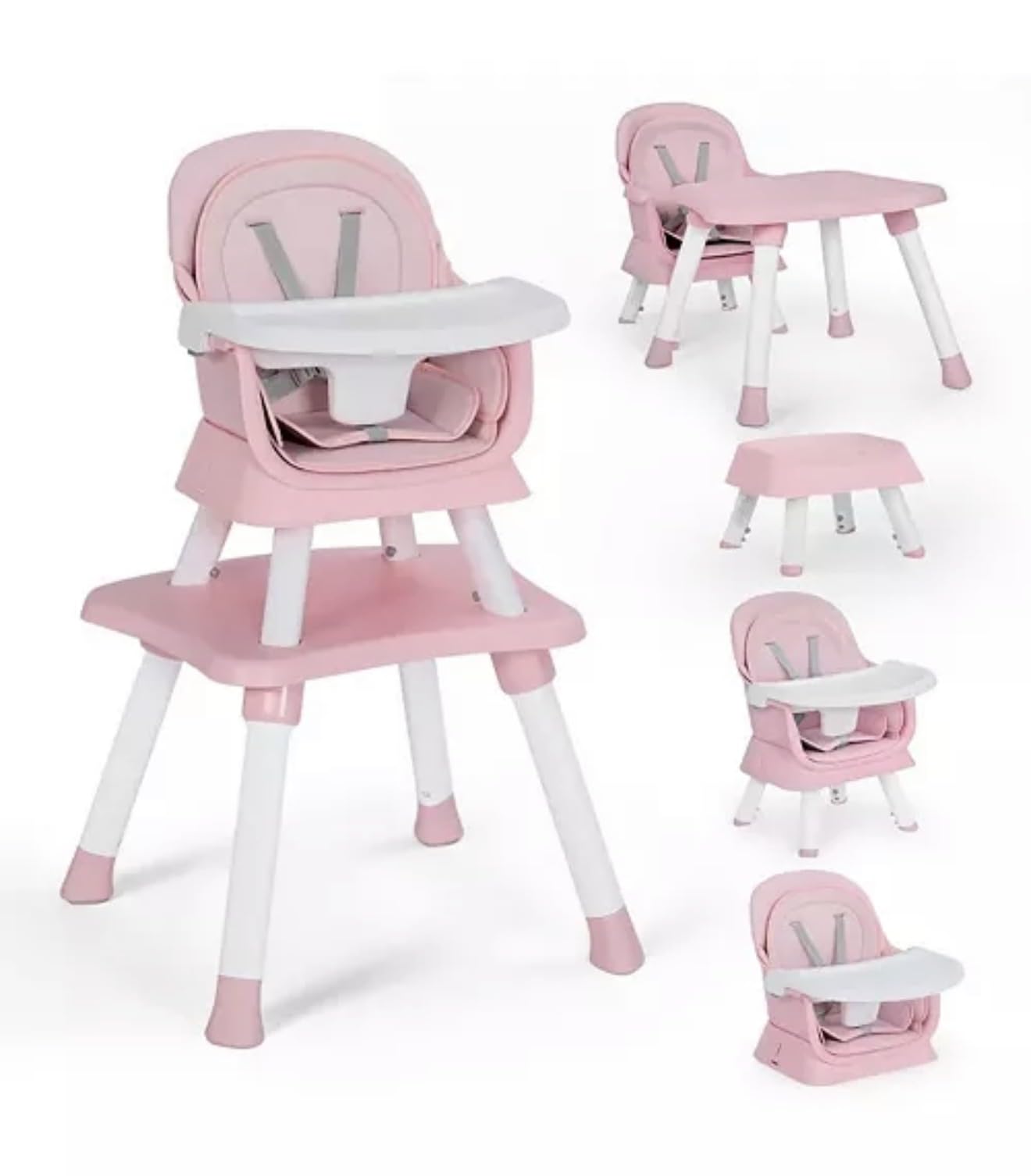 Kinder King 8 in 1 Baby High Chair for Babies and Toddlers, Booster Chair | Coverts to Dining Booster/Kids Table & Chair Set/Toddler Building Block Table/Kids Stool, Removable Tray, Double Seat Cover customer photo 1