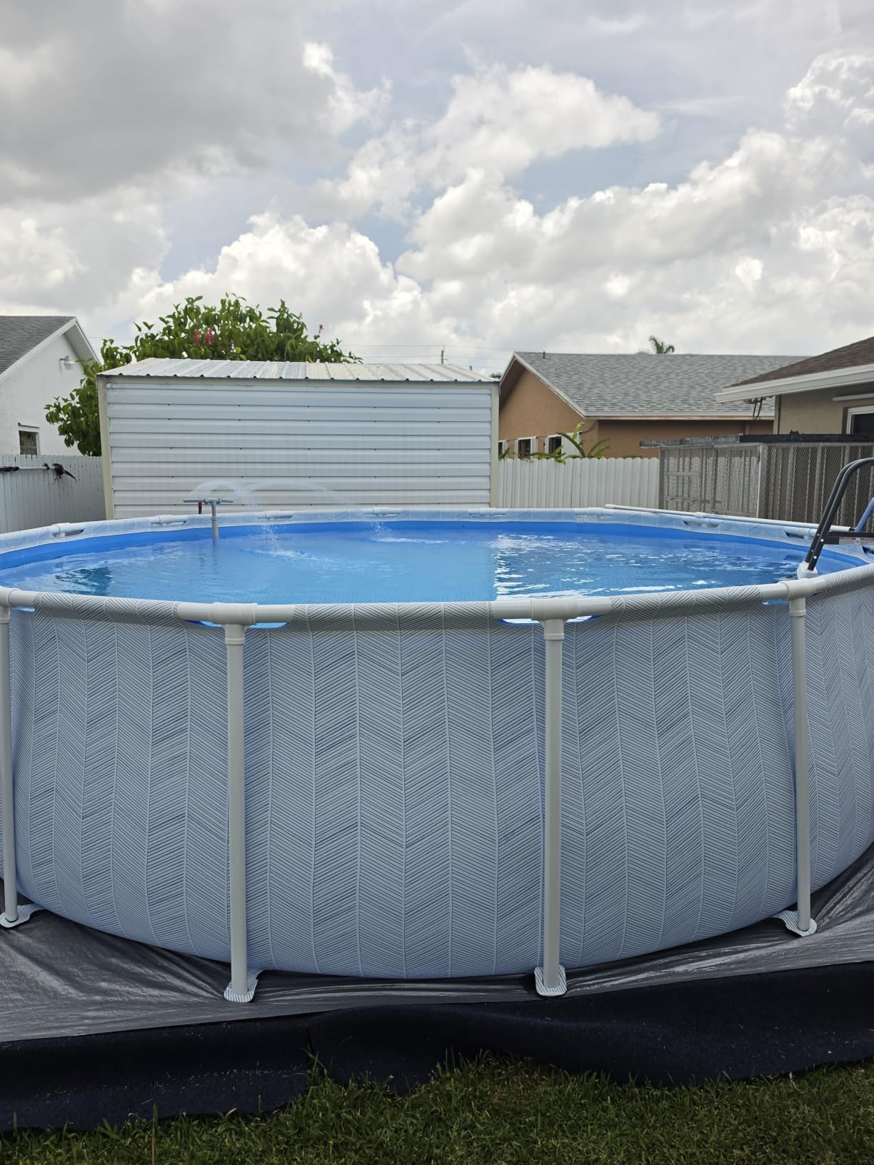INTEX 26745EP 16ft X 48in Chevron Prism Frame Premium Above Ground Swimming Pool Set with 1500 GPH Filter Pump, Removable Ladder, Ground Cloth, Pool Cover customer photo 1