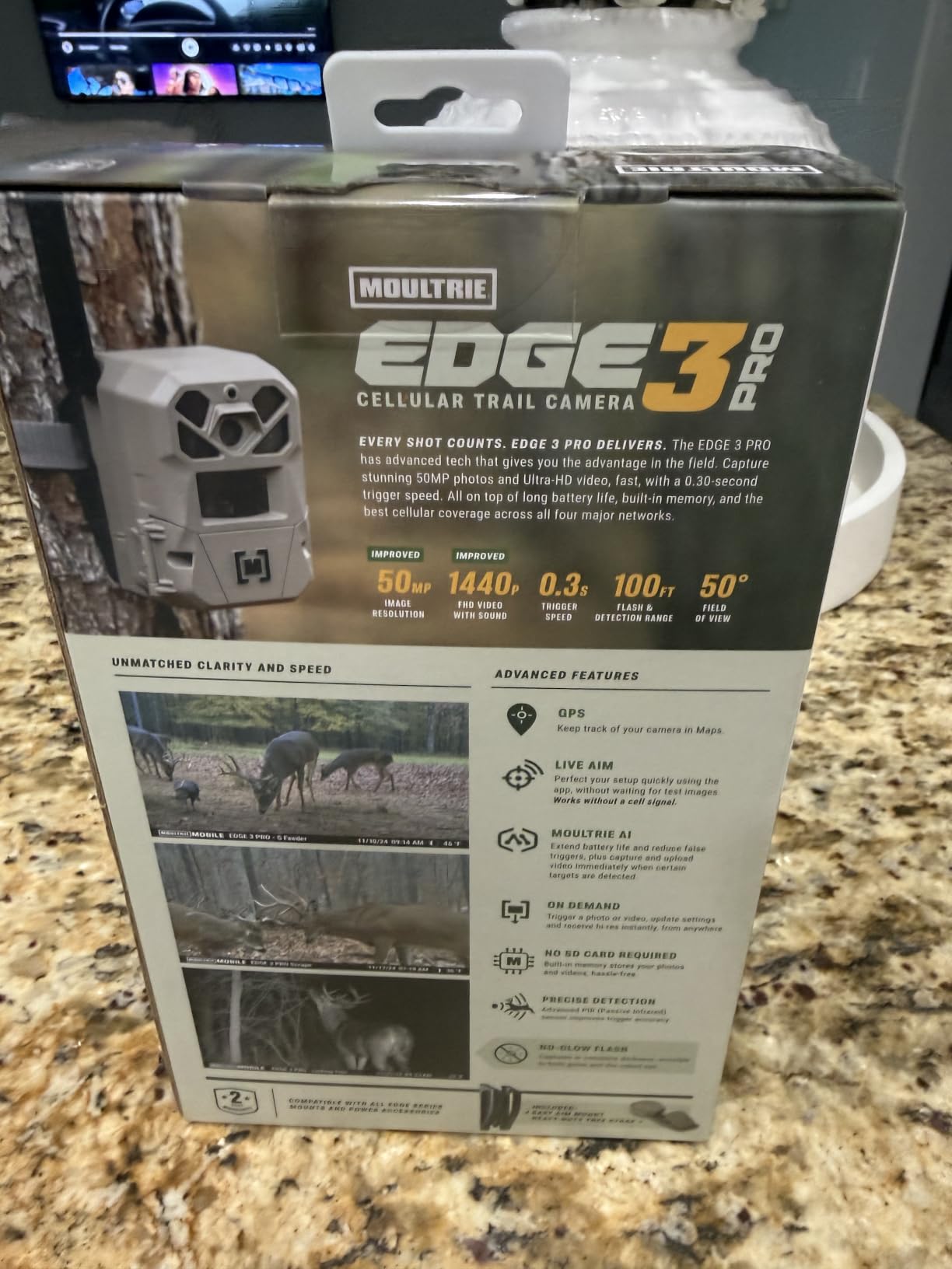Moultrie Edge 3 PRO Cellular Trail Camera - 50MP Image Sensor - 1440p QHD Video with Audio - AI Buck Detection - GPS - 0.3s Trigger - No-Glow Flash customer photo 1