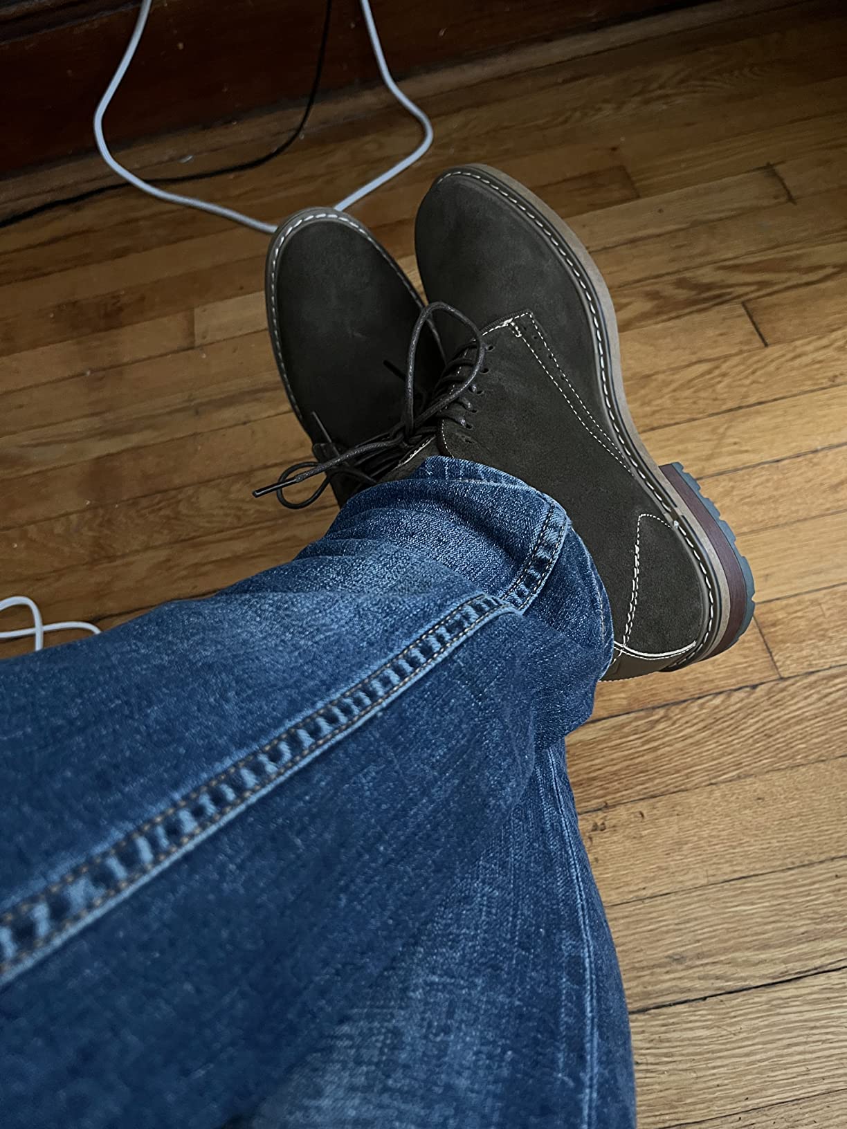 Arkbird Mens Chukka Dress Boots Genuine Leather Suede Classic Fashion Casual Ankle Lace-up Dress Boots for Men customer photo 1