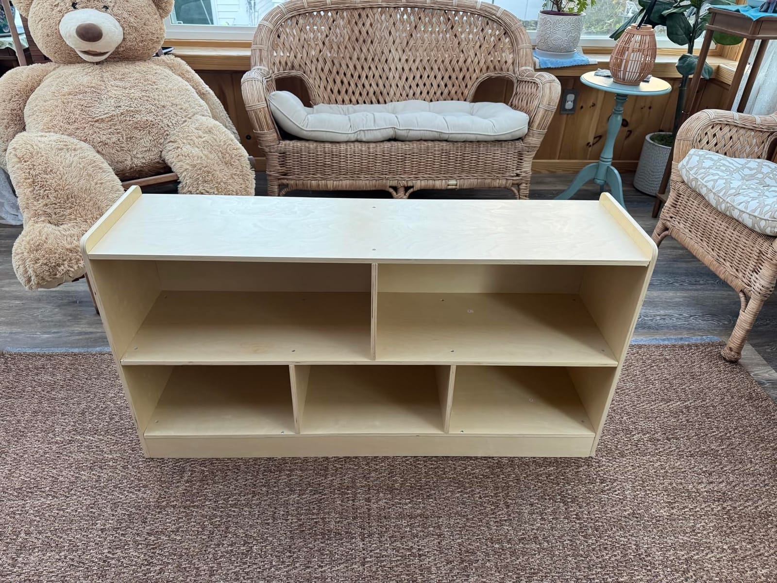 Montessori Book and Toy Shelf for Kids, 5-Section Organizer, Birch Plywood customer photo 2