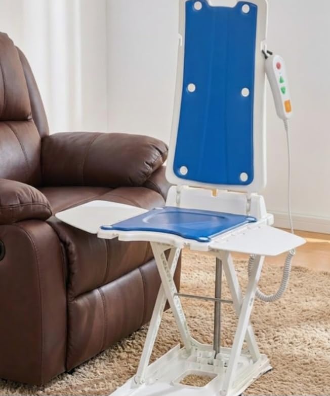PERLECARE Electric Chair Lift, 308 lbs Capacity, Floor Lift for Elderly Falls, IP68 Waterproof Bath Lift for Tub, Foldable & Rechargeable Design, Remote Control, for Fall Recovery & Home Care customer photo 1