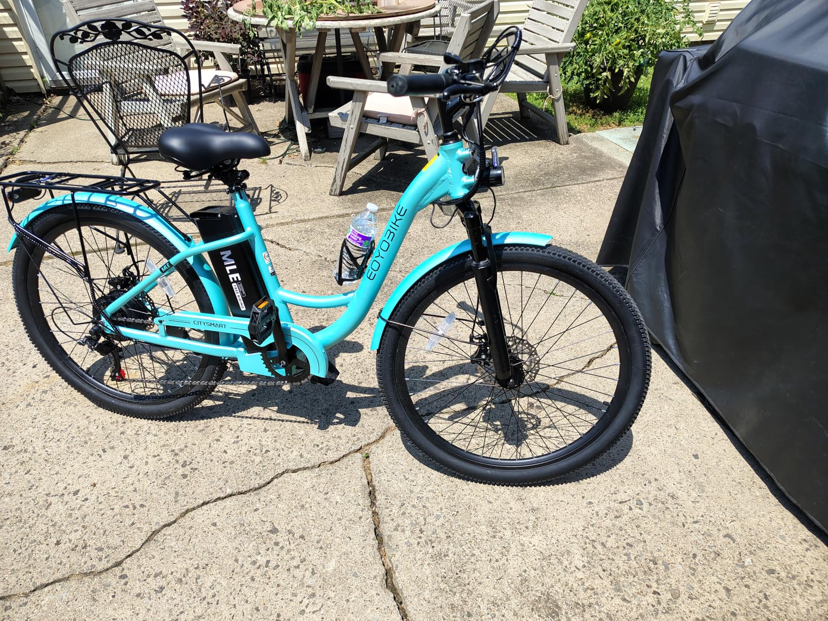 MOONCOOL Electric Bike for Adults, 700W Peak Power Cruiser Electric Bikes | 7 Speed Step-Through EBike, 36V 10.4Ah Removable Battery, Up to 45 Miles, Aluminum Frame, Front Suspension, City Commuter customer photo 1
