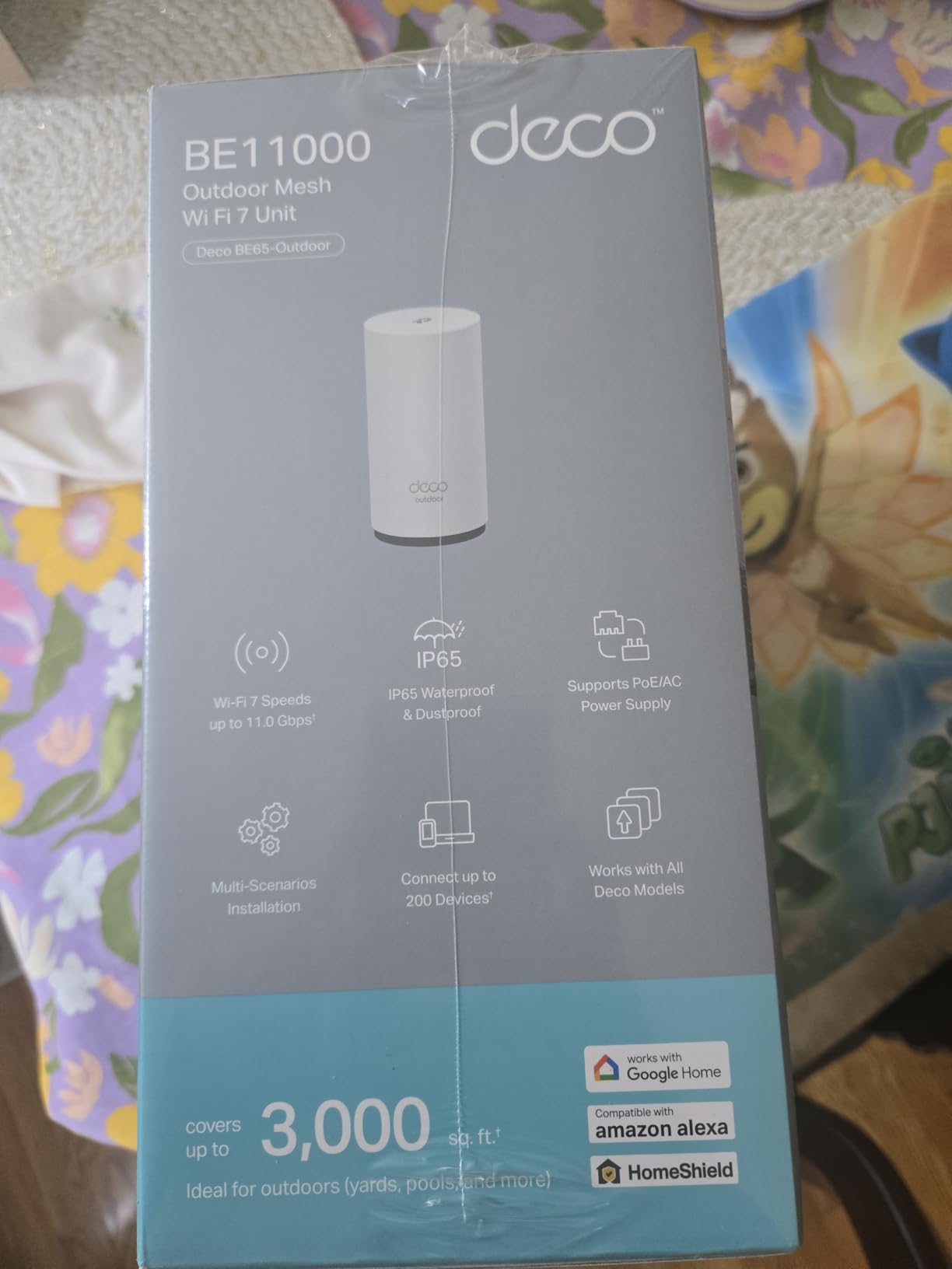 TP-Link Deco 7 Outdoor BE65 BE11000 Tri-Band Wi-Fi 7 Mesh Extender | Up to 3,000 sq.ft, 2 * 2.5G PoE+ Ports, IP65 Waterproof | Multiple Mount Options | 6 GHz, MLO, Homeshield, 320 MHz, AI-Roaming customer photo 1