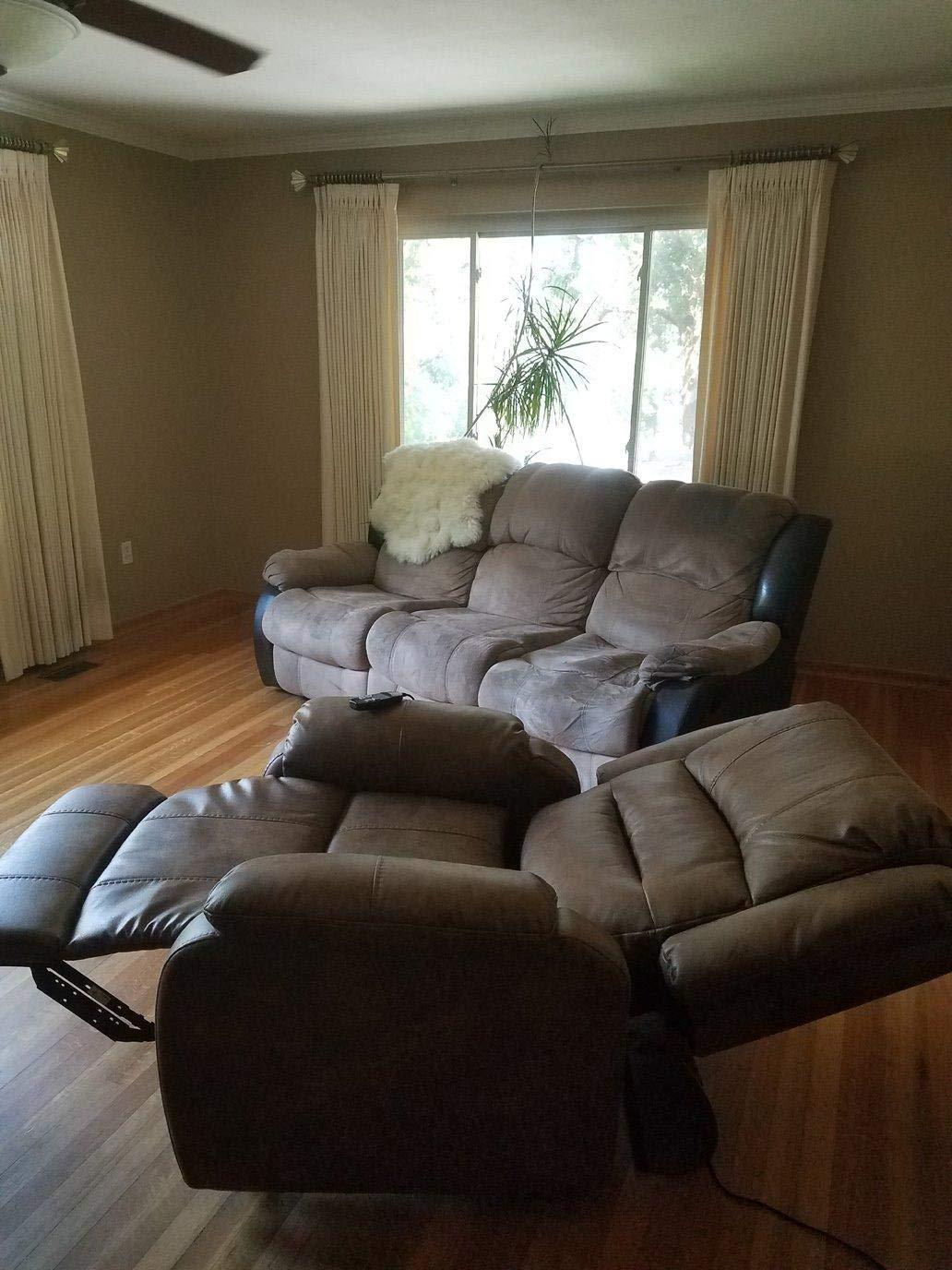 Signature Design by Ashley Crestmeade Modern Dual Motor Power Lift Recliner with Adjustable Backrest, USB Ports, Heat and Massage Function, Dark Brown customer photo 2