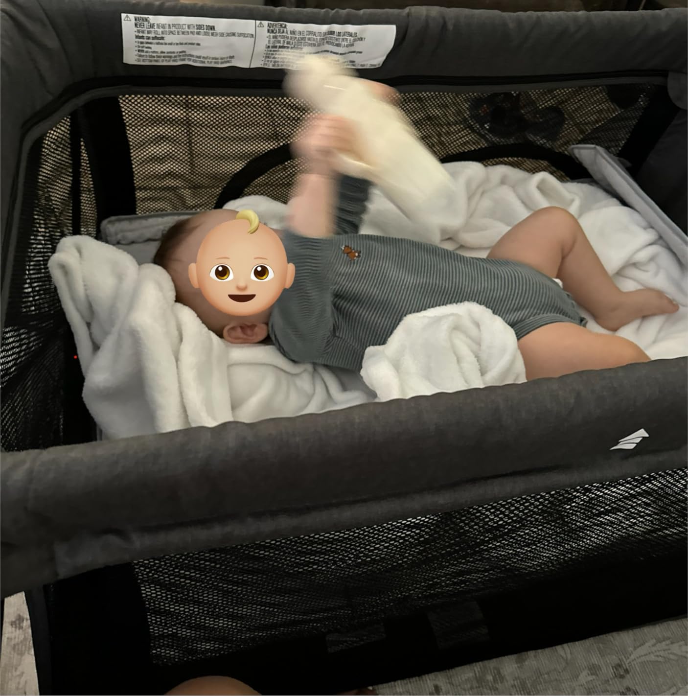 Pamo Babe Travel Pack and Play, Certified Baby Safe Travel Crib, Extra Large Portable Playpen with Mattress & Zipper Door, Portable Crib Lightweight Foldable Baby Travel Bed - Grey customer photo 1