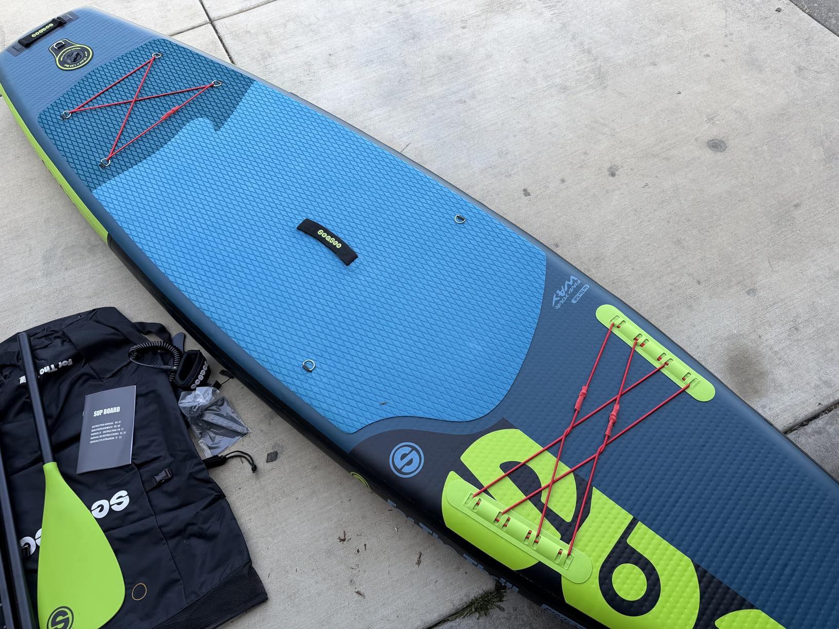 Inflatable Stand Up Paddle Board Includes Paddle, Dual Action Pump, and Accessories 11ft Lightweight iSUP, 33