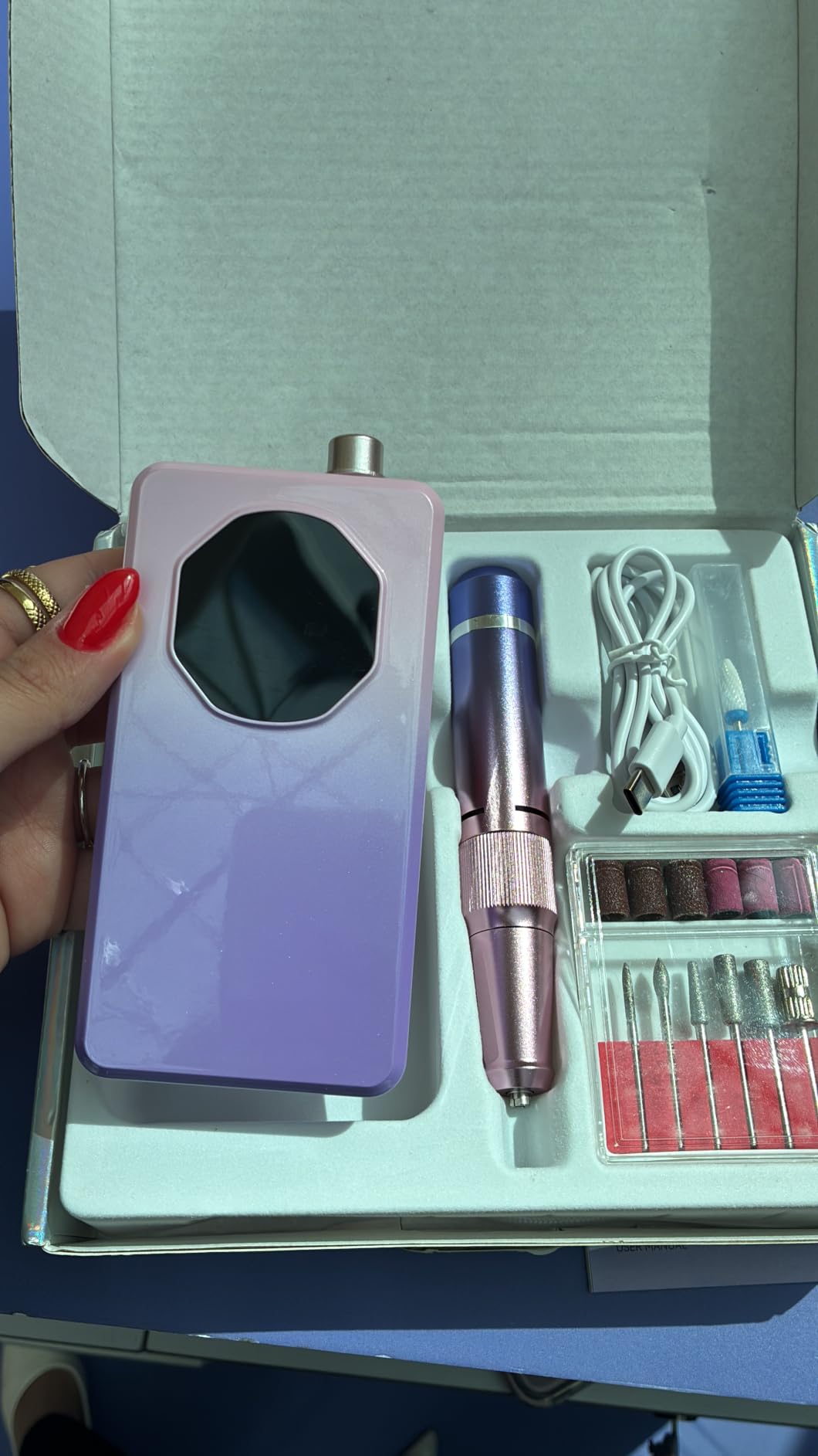 SAVILAND 2026 Nail Drill Professional: 40000RPM Electric Nail Drill 30S Fast Removal for Acrylic Nails Low Noise Electric Nail File Long-Lasting Manicure Pedicure Mobile Tech & Salon (Gradient Purple) customer photo 1