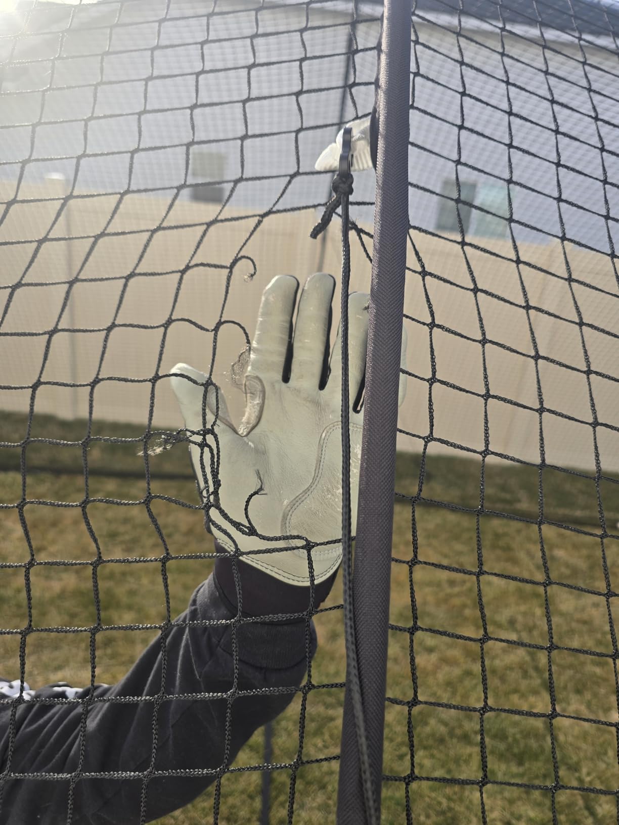 Baseball Batting Cage Net Batting Cages for Backyard Portable Pop Up Cage for Baseball and Softball with Pitching Machine Hole and Detachable Door (22ftx12ftx8ft) customer photo 2