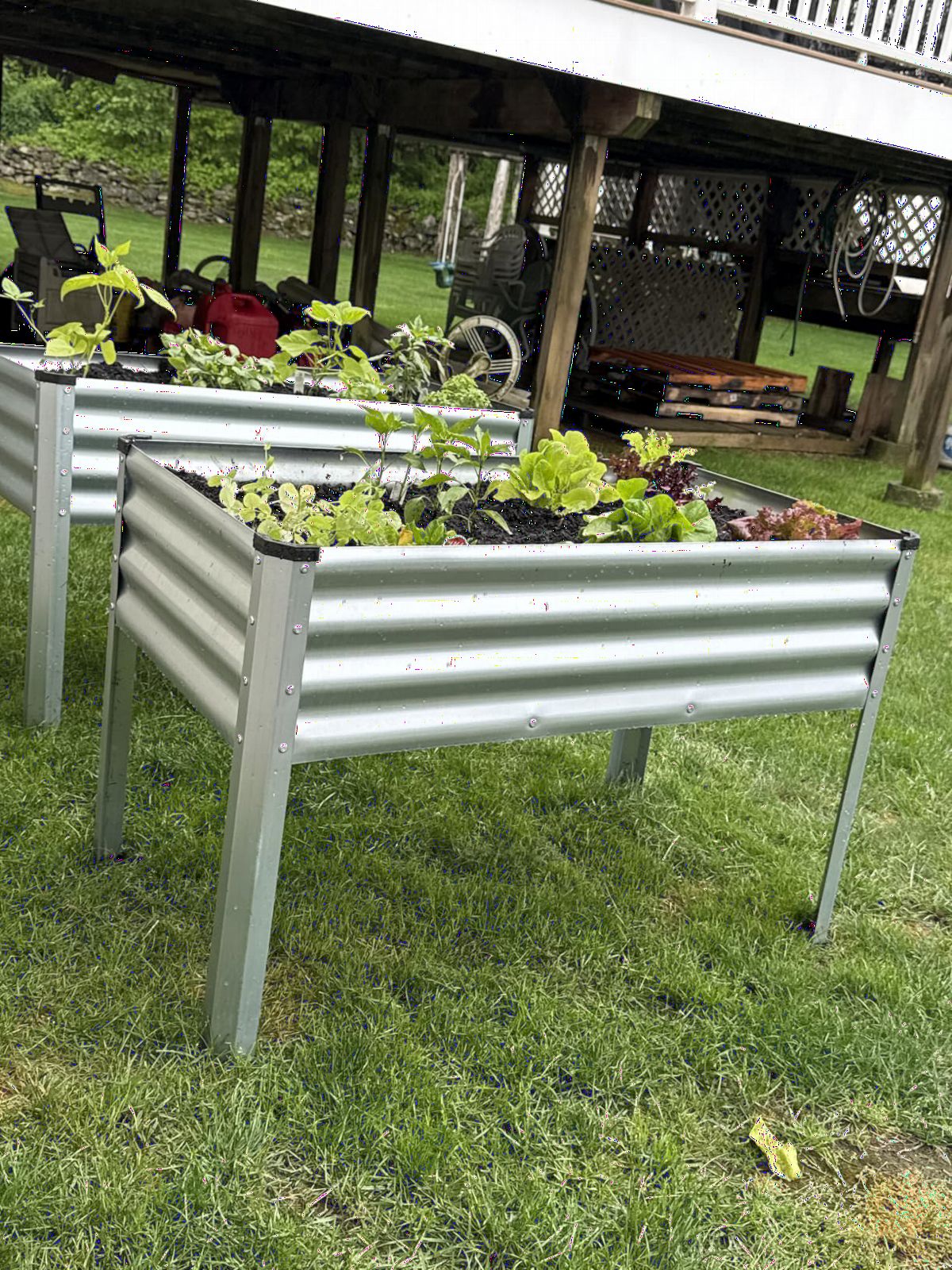 Large Galvanized Raised Garden Bed Outdoor with Legs, Load Capacity 1200LB, 48x26x30in Raised Garden Bed, for Backyard/Patio/Balcony/Gardening/Vegetables Flowers, Black customer photo 1