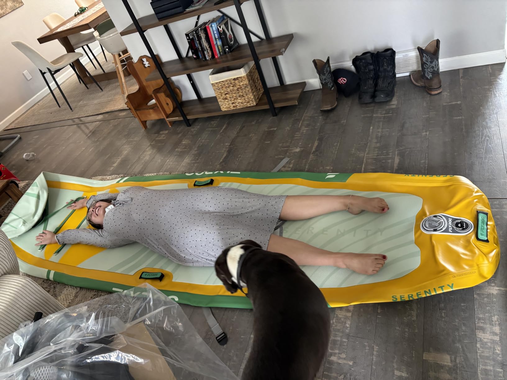 11'6/11'x35 Extra Wide Inflatable Paddle Board, 450/430lb Capacity Stand Up Paddle Board for Adults (x3), Stable Inflatable SUP, All Skill Levels, 3/5 Handles, 100L Backpack, 3PCS Paddle, 5L Dry Bag customer photo 2