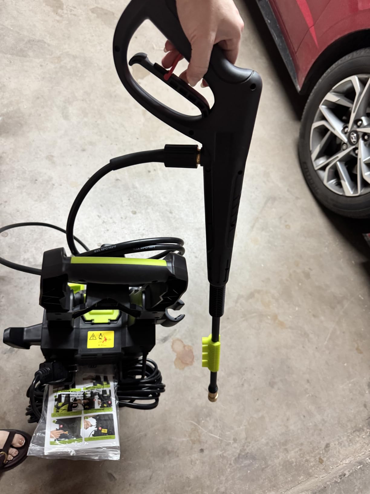 Pressure Washer, Power Washer with 4 Quick Connect Nozzles 1 Foam Cannon, High Pressure Cleaning Machine for Cars/Fences/Driveways/Patios/Farms/Home Cleaning (Bright Green) customer photo 2