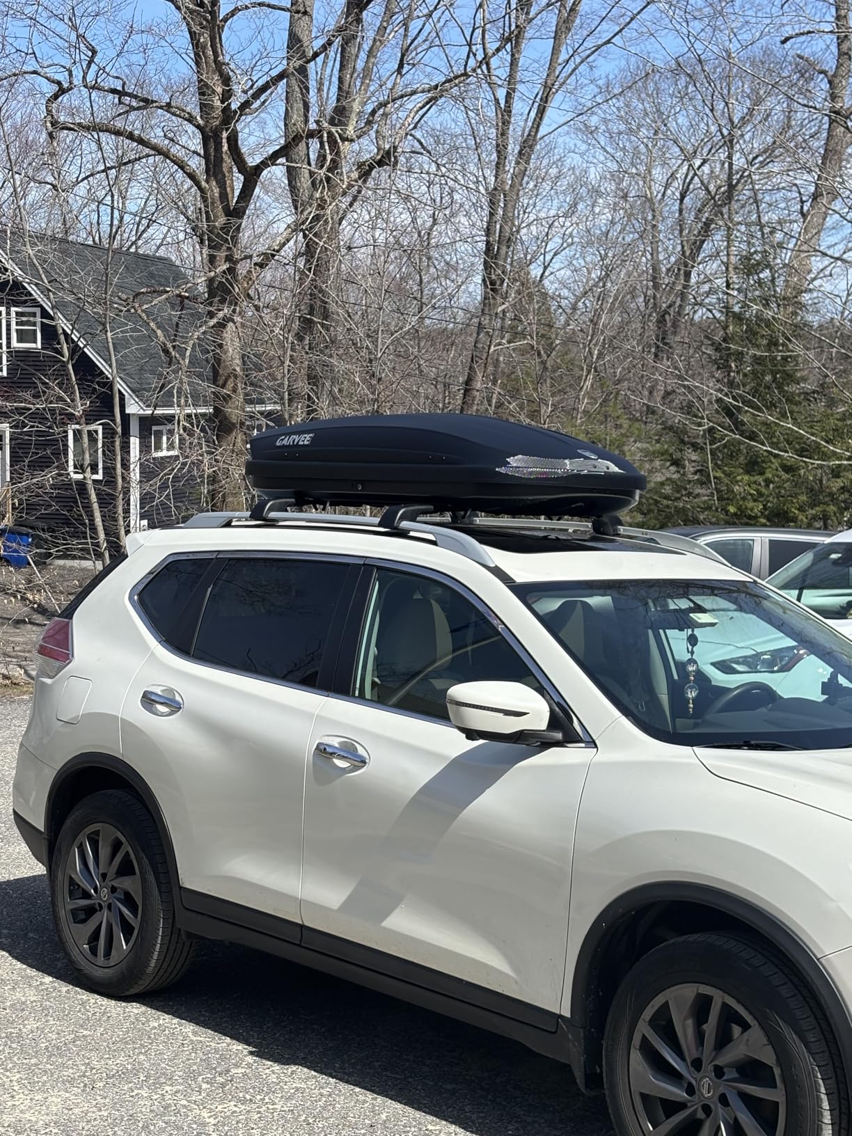 GarveeTech Rooftop Cargo Box Carrier,Dual-Side Opening Roof Mount Travel Luggage Storage Capacity,165 LBS Weight Capacity Vehicle Hard-Shell Carriers with Secure Straps&Keys,Black(12 Cubic Feet) customer photo 1