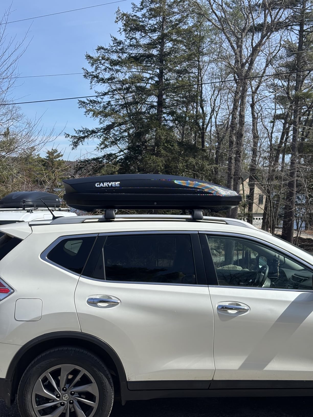 GarveeTech Rooftop Cargo Box Carrier,Dual-Side Opening Roof Mount Travel Luggage Storage Capacity,165 LBS Weight Capacity Vehicle Hard-Shell Carriers with Secure Straps&Keys,Black(12 Cubic Feet) customer photo 2