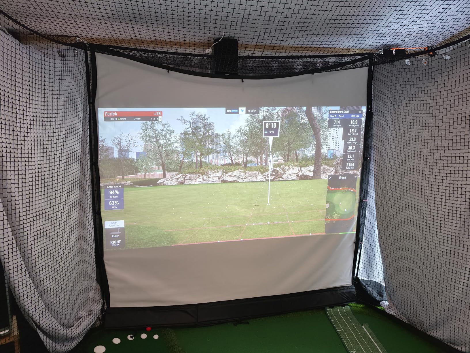 Golf Simulator Impact Screen Enclosure with Net & Target (Projector not Included) - Golf Practice Cage with 270° Protection, Easy Setup to Use for Indoor Outdoor Home Garage Basement customer photo 1