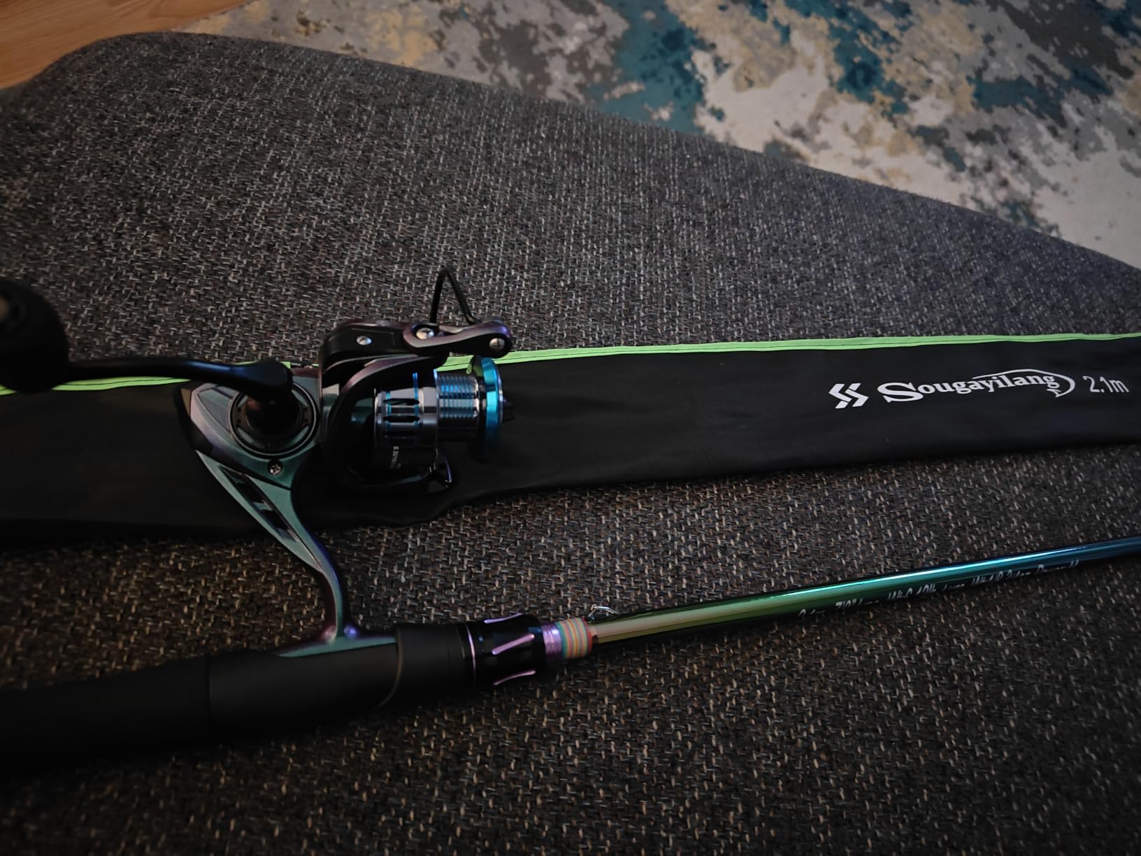 Sougayilang Fishing Rod Reel Combo, 2 Pieces Light Weight Spinning Rod with Bright Powerful Smooth Fishing Reel, Good Starter Combo for Bass Freshwater customer photo 1