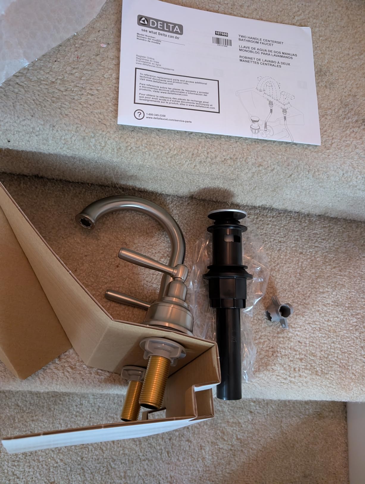Delta Roe Centerset Brushed Nickel Bathroom Faucet, 4 Inch 3 Hole Bathroom Sink Faucet for Vanity, Push-Pop Drain Assembly, Stainless 25985LF-SS customer photo 1