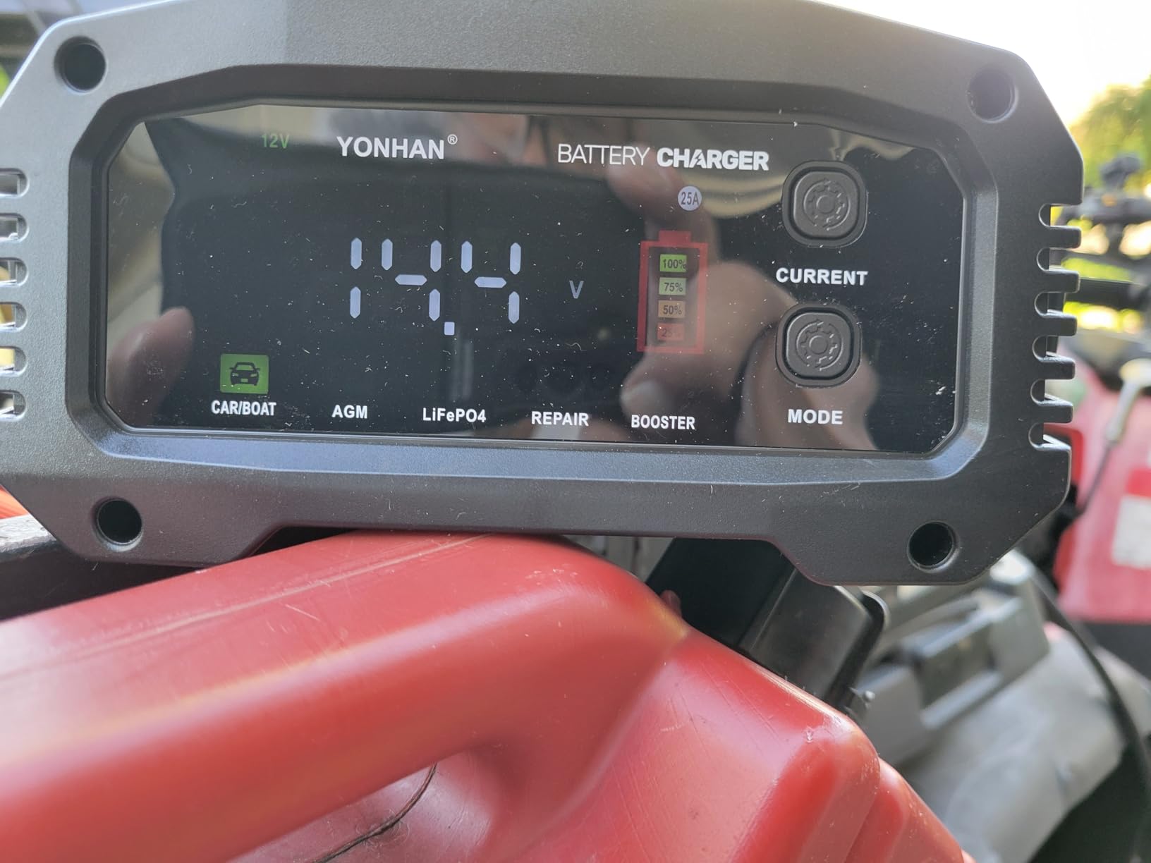 Battery Charger 25A LiFePO4 Trickle Charger Maintainer 12V/24V for Car | Car battery charger Lead Acid Compatible with Temperature Compensation for Car Truck Motorcycle Lawn Mower Boat customer photo 1