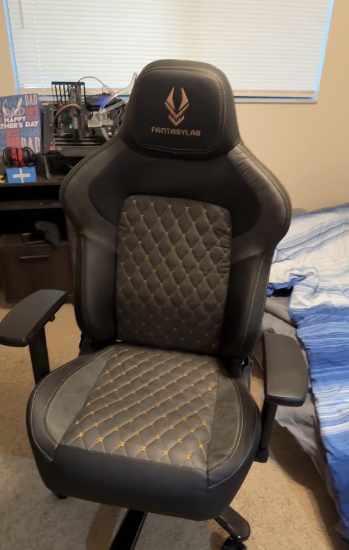 Fantasylab Big and Tall Gaming Chair 440LBS Heavy Duty High-Back Computer Chair with Memory Foam Lumbar Support, 4D Adjustable Armrests, Metal Base, Swivel & Recline for PC Gaming and Office customer photo 2