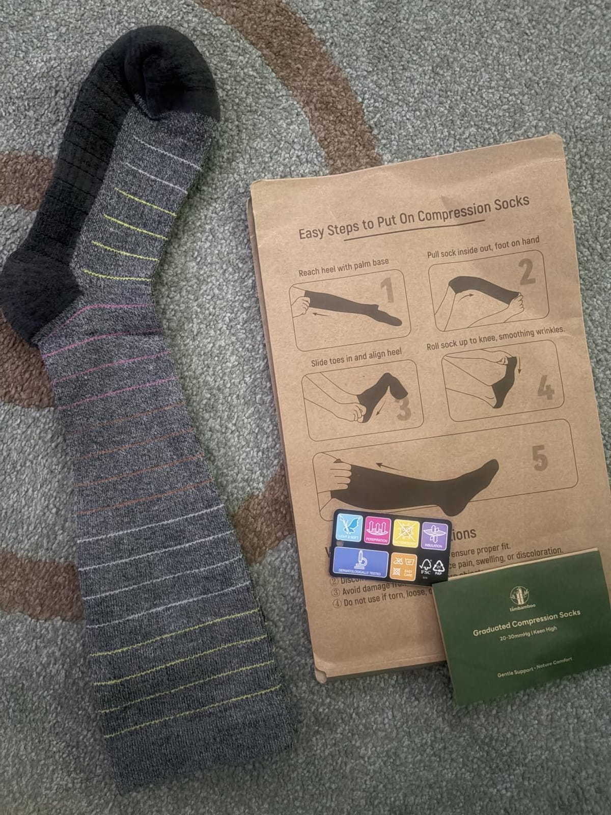 Merino Wool Compression Socks for Women & Men, 20-30 mmHg Knee High Dryarn Socks for Flying, Travel customer photo 1