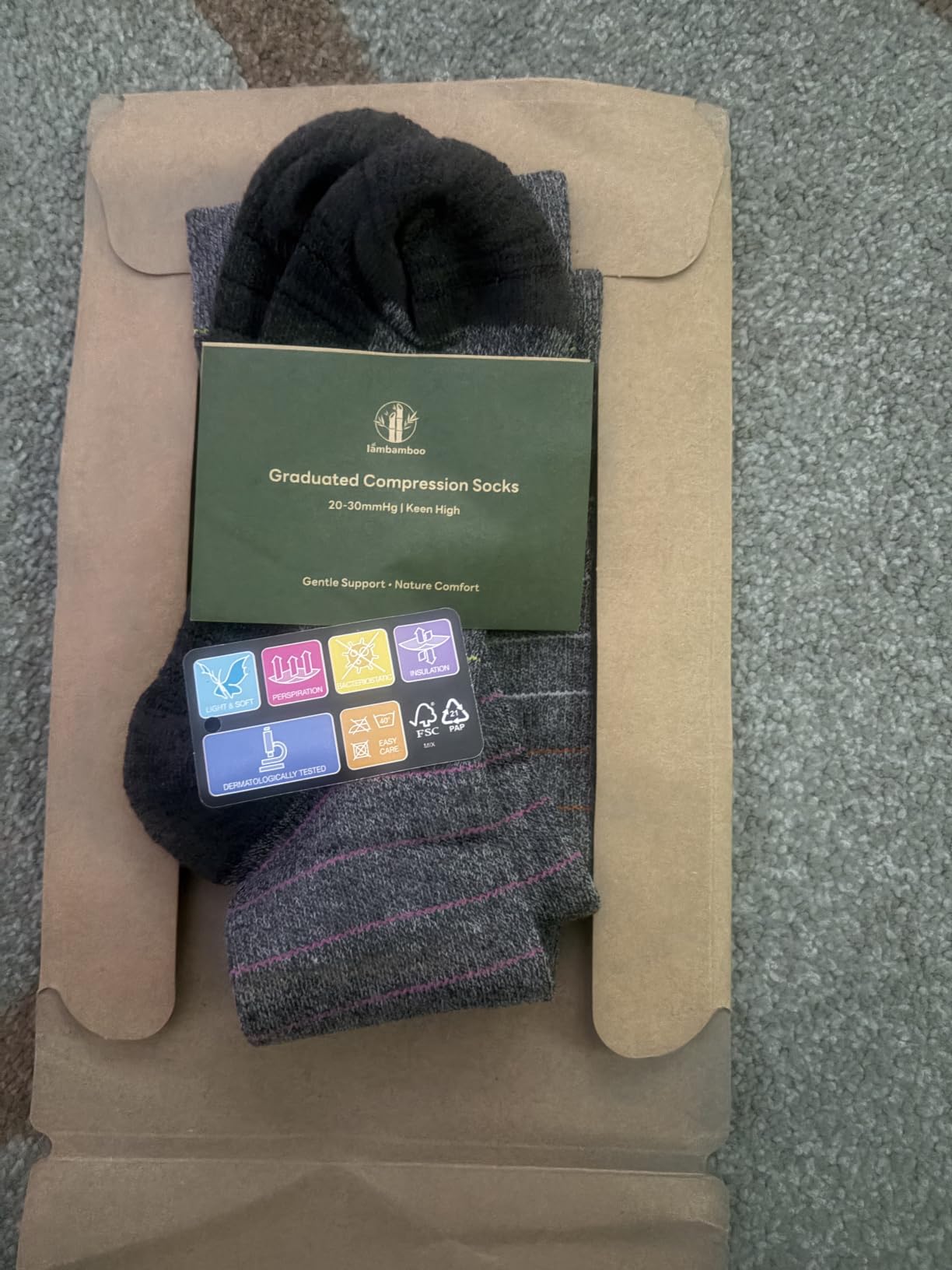Merino Wool Compression Socks for Women & Men, 20-30 mmHg Knee High Dryarn Socks for Flying, Travel customer photo 2