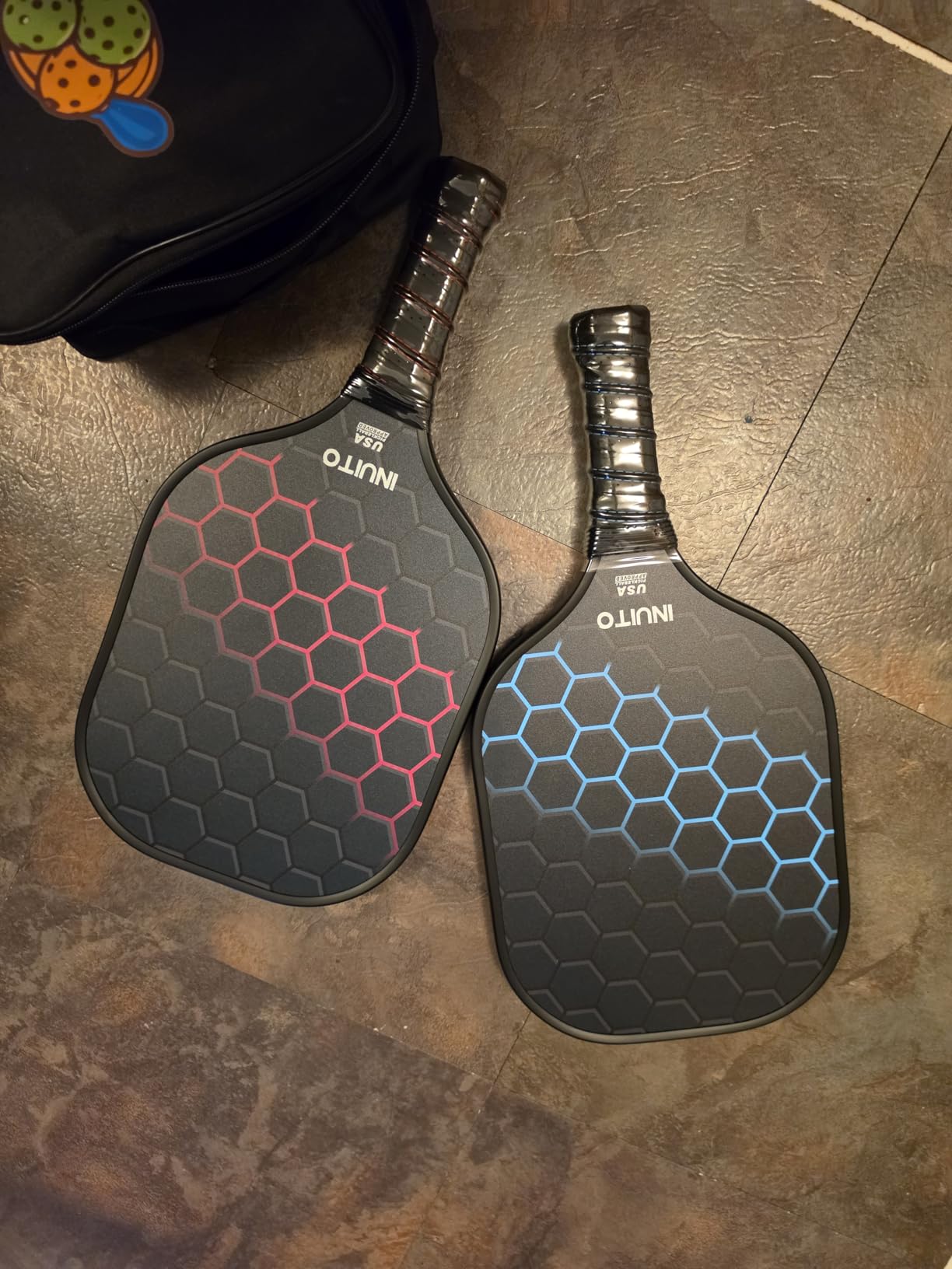 Pickleball Paddles, USAPA Approved Fiberglass Surface Pickleball Set with Pickleball Rackets,16mm Thick Paddle with Pickleball Bag Large Sweet Spot customer photo 1