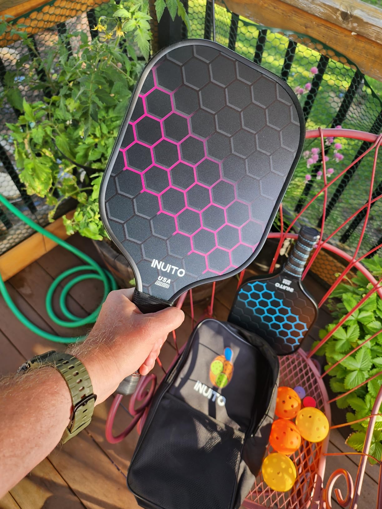Pickleball Paddles, USAPA Approved Fiberglass Surface Pickleball Set with Pickleball Rackets,16mm Thick Paddle with Pickleball Bag Large Sweet Spot customer photo 2