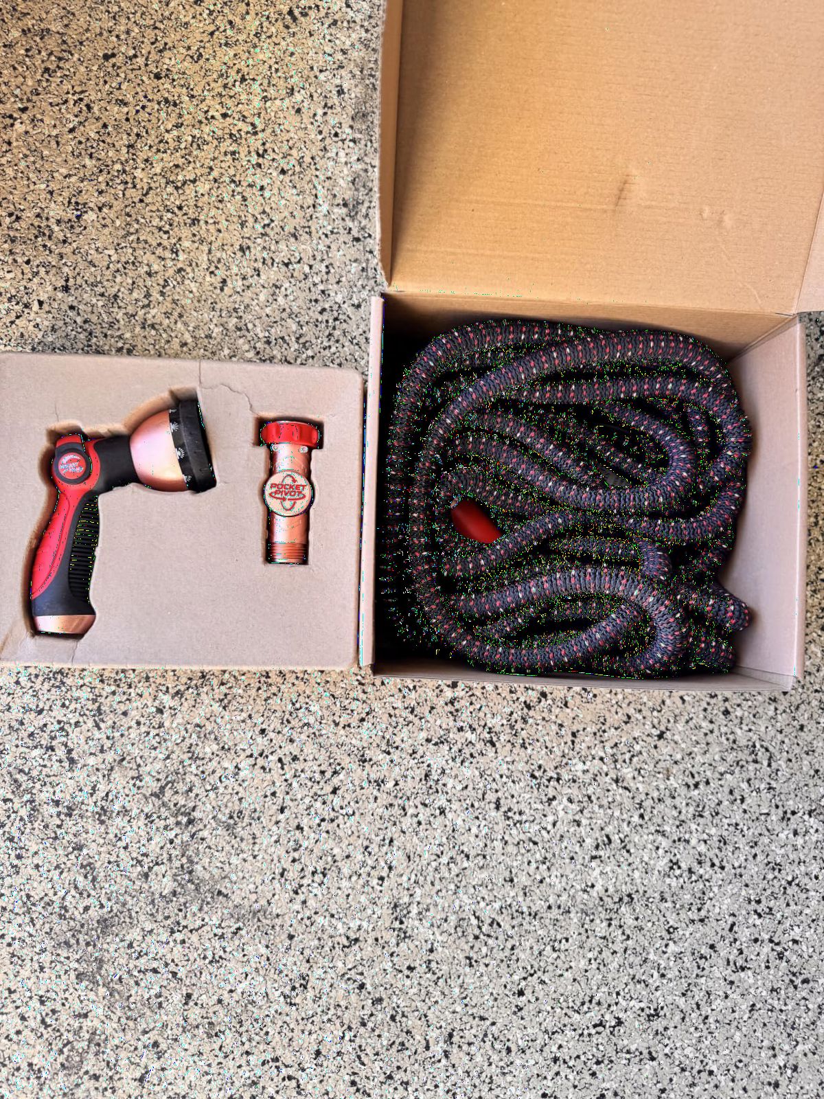Pocket Hose Ballistic 50 FT Expandable Garden Hose, No-Kink, As Seen on TV | Anti-burst sleeve reinforced with bulletproof fiber, 360° swiveling pocket pivot connector, lightweight compact design customer photo 2