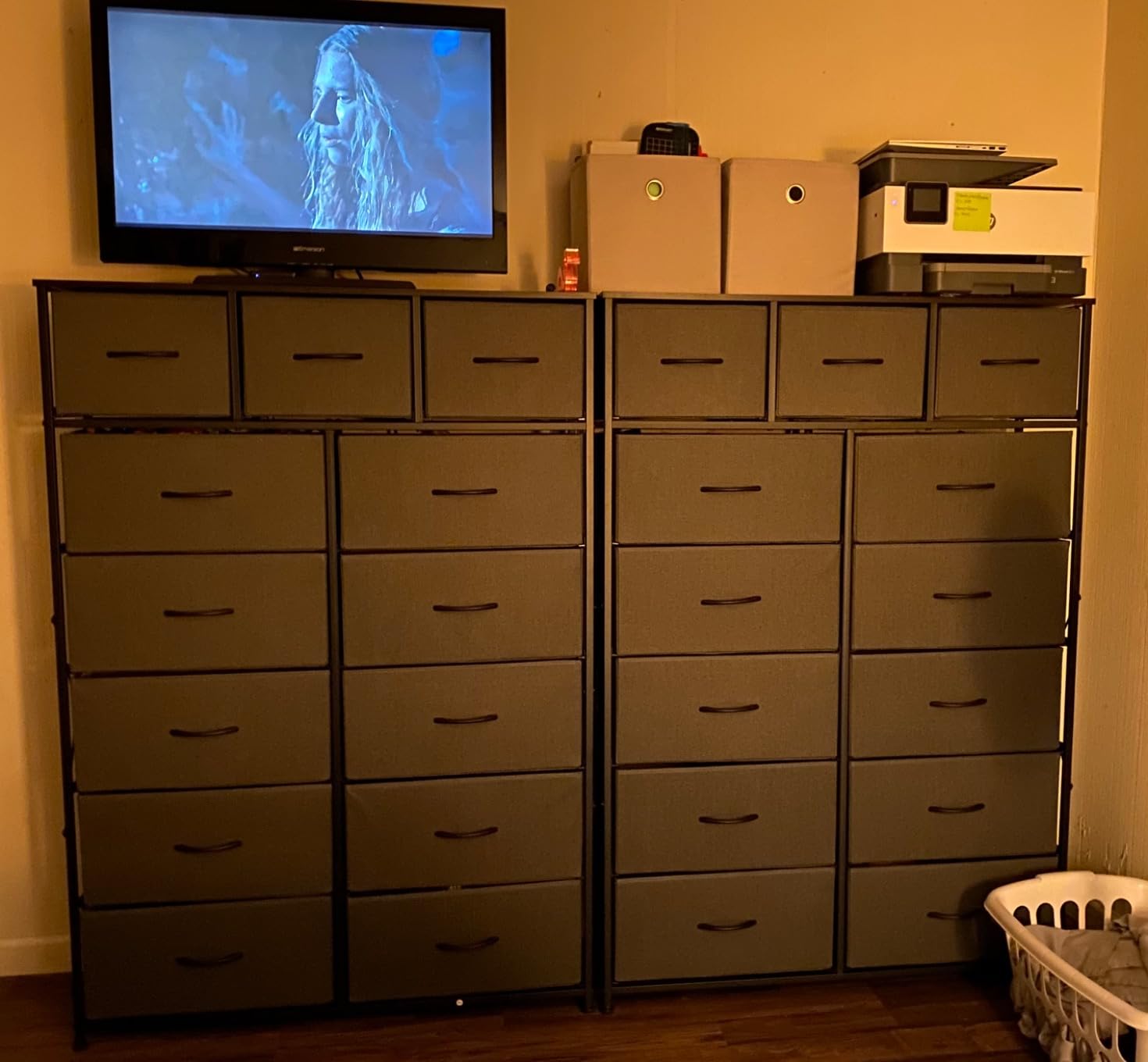 WLIVE Brown Dresser for Bedroom, 9 Drawer Wooden Chest of Drawers with SGS-Tested Anti-Tip Design, 62 Inch Wide Rustic Dresser TV Stand for Living Room, Hallway and Closet, Large Storage Cabinet customer photo 2