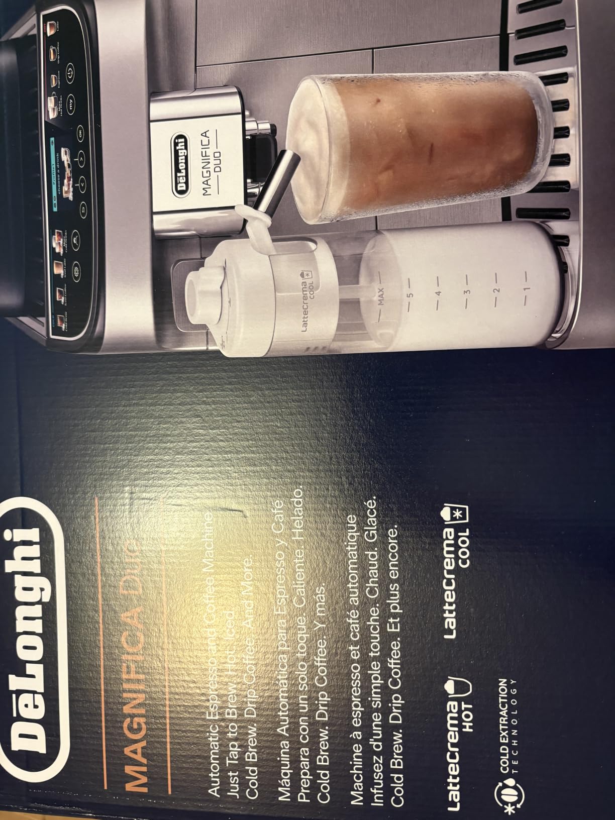 De'Longhi Magnifica Duo Automatic Espresso Machine, Milk Frother, Silver | #1 Worldwide Espresso Machine Maker, 20 One-Touch Recipes, Hot & Cold Milk Frother, Built-In Grinder, Touchscreen Display customer photo 1