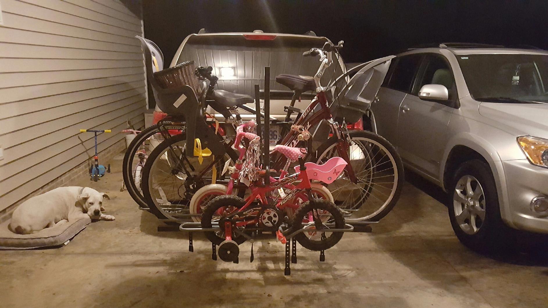 Swagman XTC4 Hitch Mount Bike Rack – Platform Carrier for 4 Bikes, Ratcheting Hook System, Fold-Up Storage Design, 2