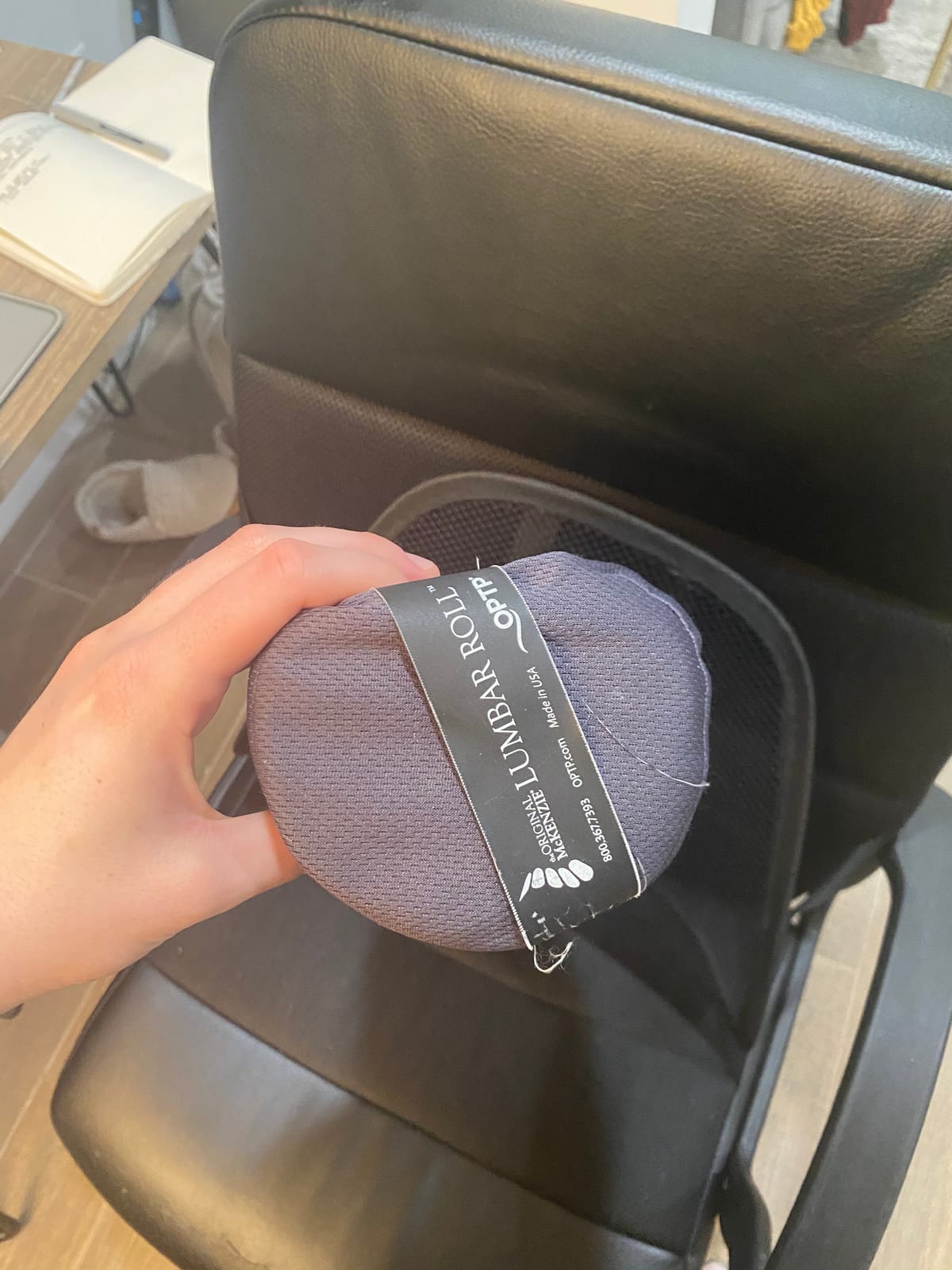 OPTP The Original McKenzie Lumbar Roll - Standard Density Low Back Support | Lumbar support for office chair & car seat back support cushion, the preferred lumbar pillow by physical therapists, USA made customer photo 2