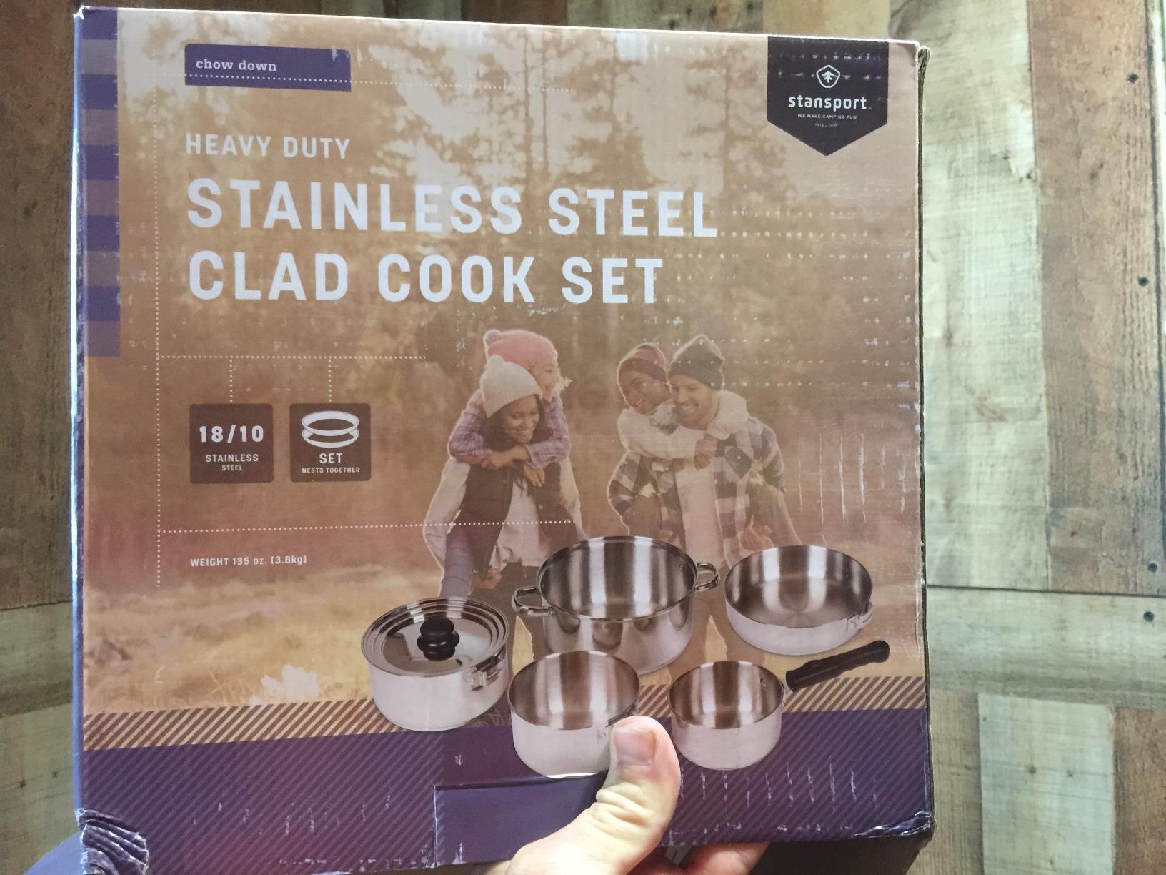 Stansport Stainless Steel Camping Cookware Set - Durable Nesting Mess Kit for Backpacking, Hiking & Outdoor Cooking - Compact Portable Pot & Pan with Carry Bag - Multiple Sizes for Family to Solo Use customer photo 2