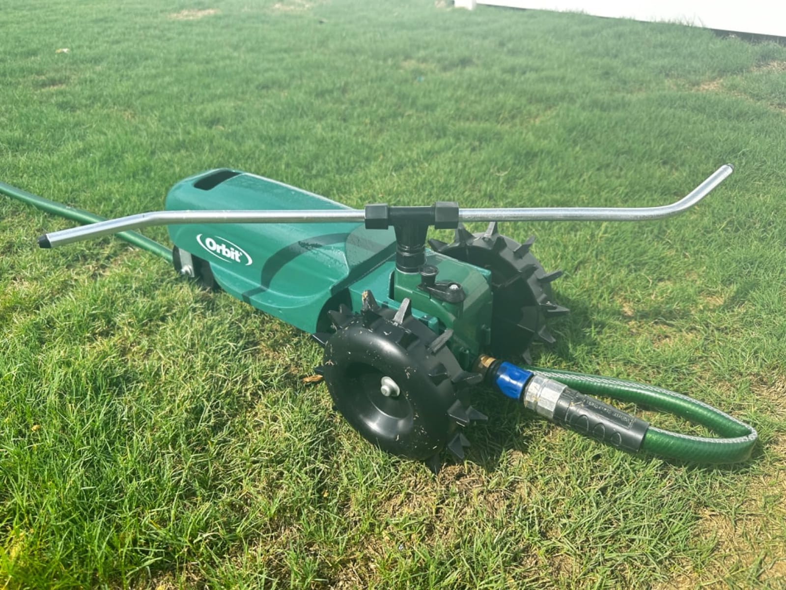 Orbit Traveling Tractor Water Sprinkler - Self-Propelled Traveling Sprinkler for Wide Lawn Coverage - Cast-Iron Body with Adjustable Coverage - Three-Speed - Automatic Shut Off - 58322 | Self-Propelled for Wide Lawn Coverage, Cast-Iron Body with Adjustable Coverage, Three-Speed & Automatic Shut Off customer photo 1
