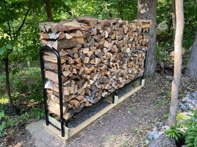 ShelterLogic 4' Adjustable Heavy Duty Outdoor Firewood Rack with Steel Frame Construction and Water-Resistant Cover customer photo 1