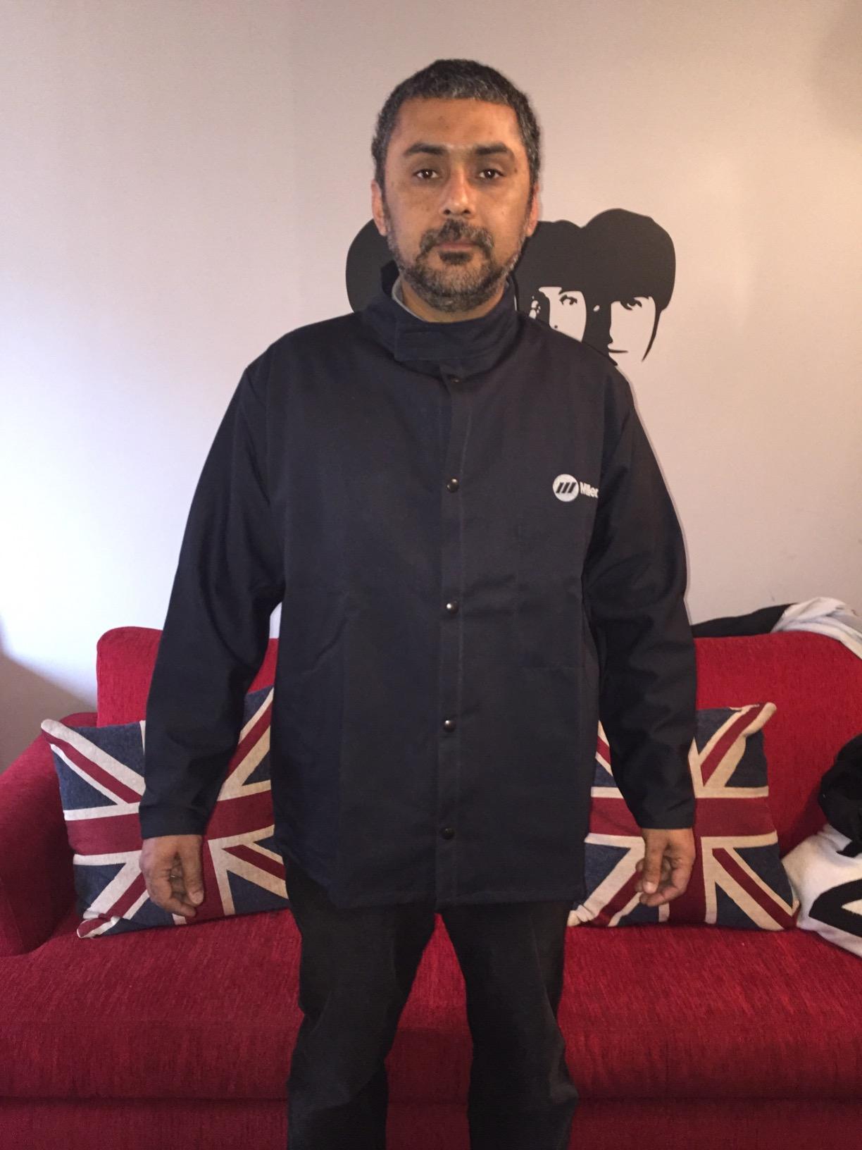Miller Classic Cloth Welding Jacket, 9oz Navy Cotton, XL, Flame Resistant customer photo 2