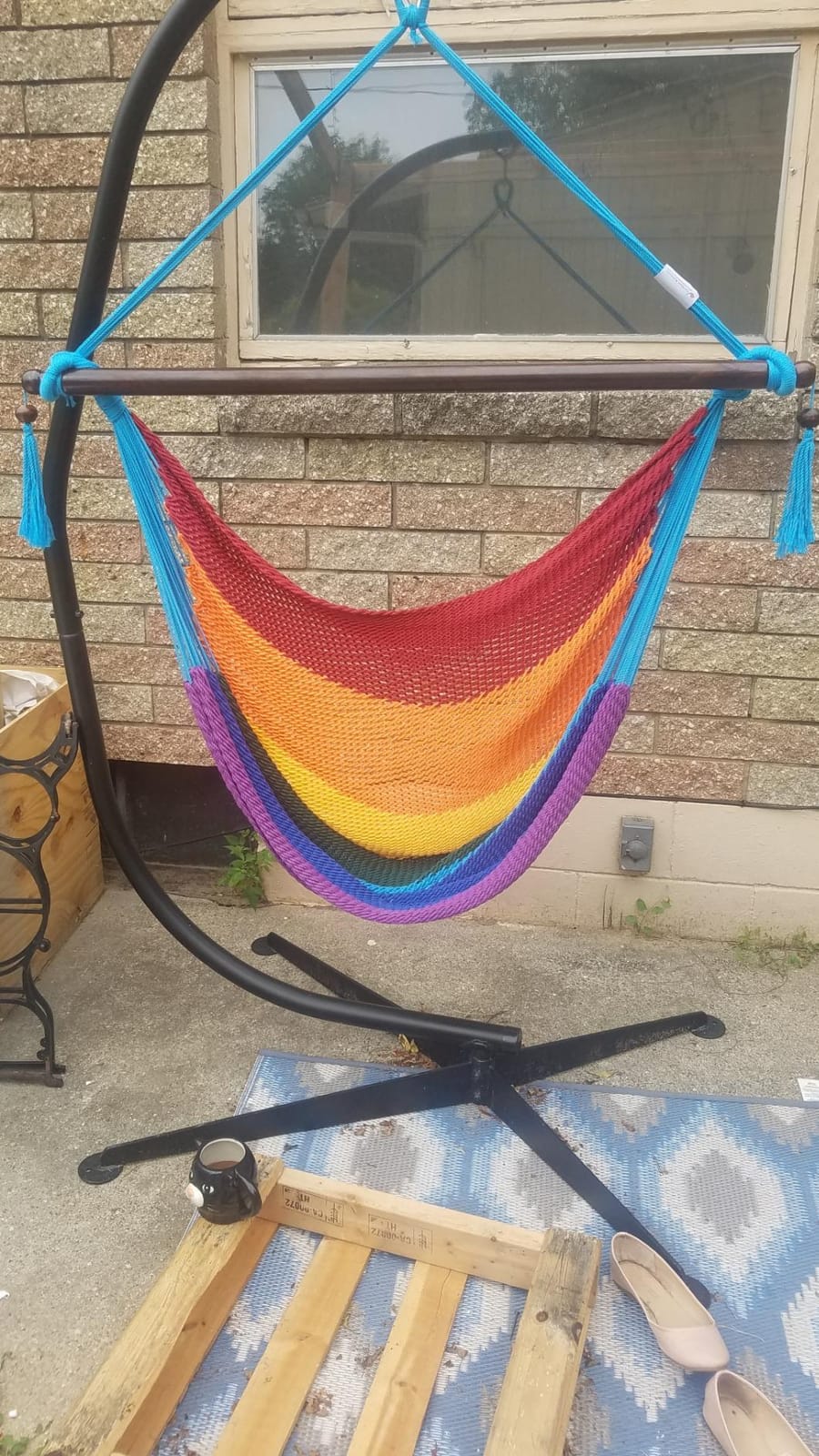 Large Caribbean Hammock Chair - 48 Inch - Polyester - Hanging Chair - tan customer photo 2