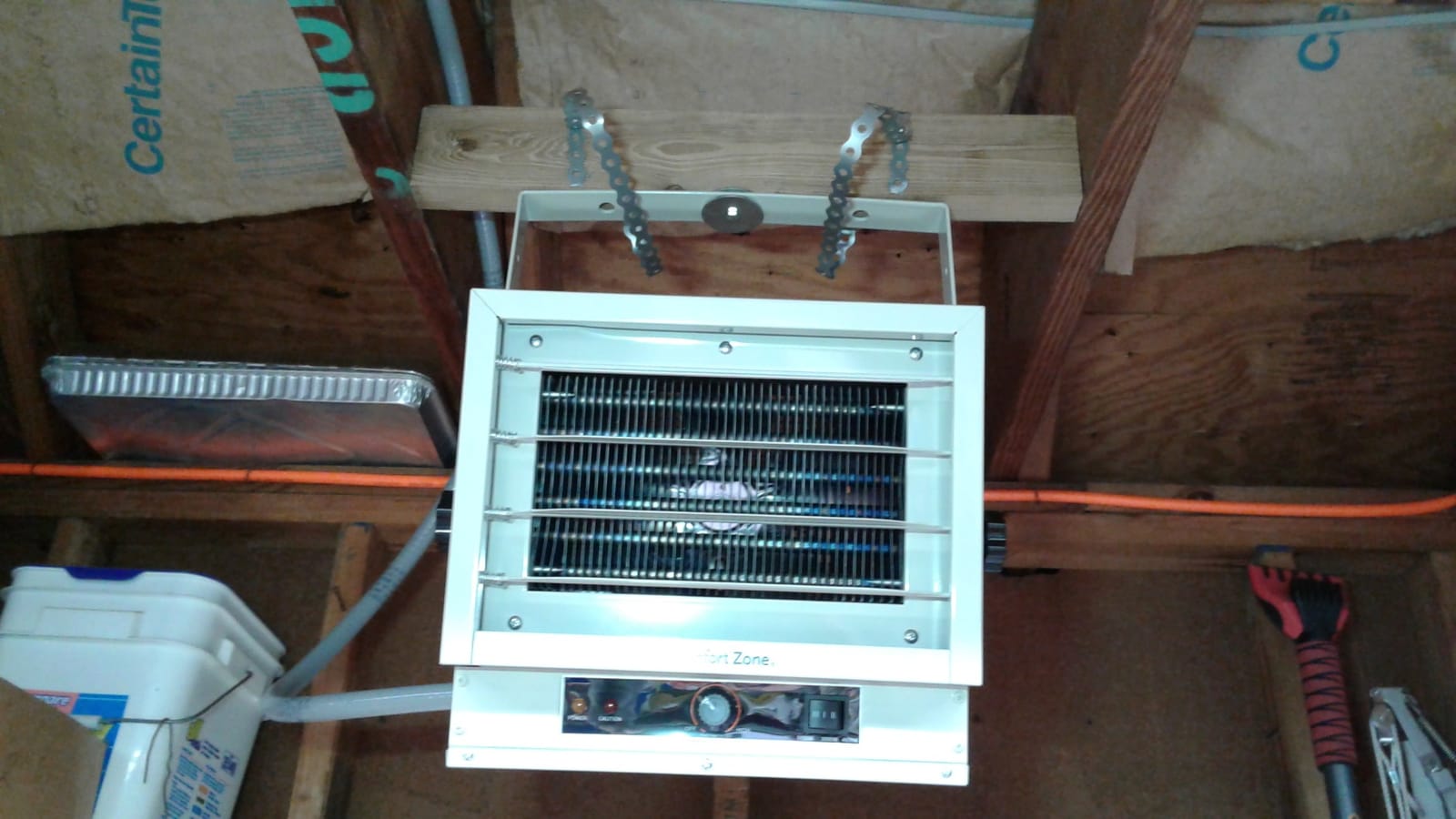 Comfort Zone 5000W Ceiling Mounted Garage Heater – 240V Electric Shop Heater with 3 Heat Settings, Overheat Protection, Indoor Use, ETL Listed, Grey customer photo 2