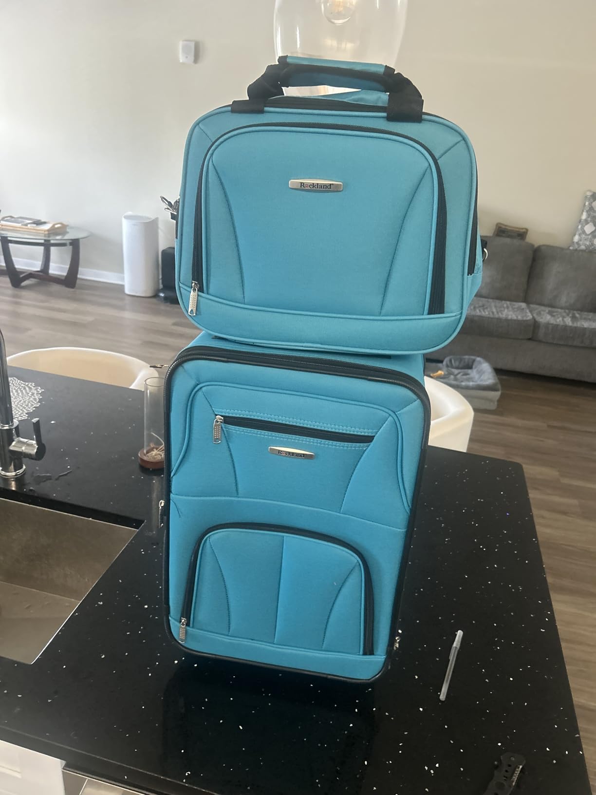 Rockland Fashion Softside 4 Piece Luggage Set, Expandable, (14
