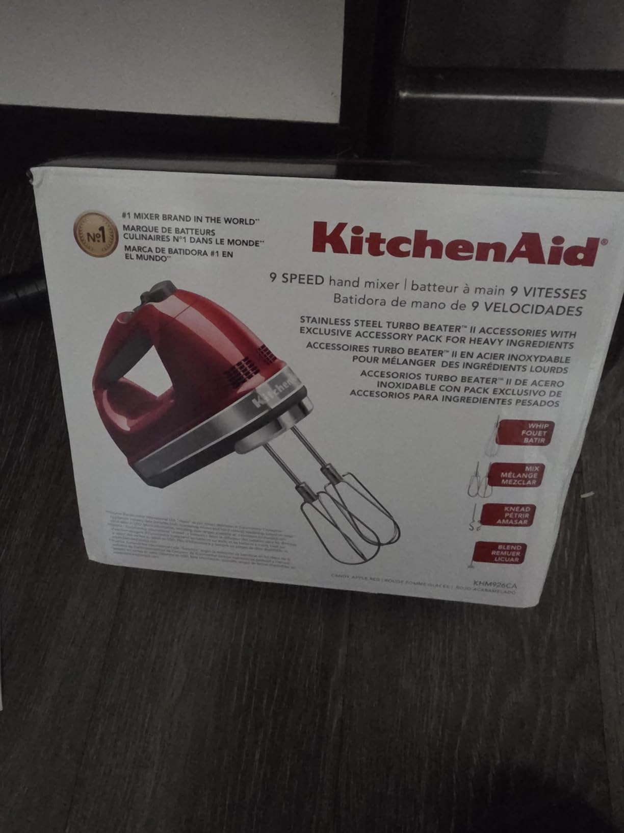 KitchenAid 9 Speed Hand Mixer, KHM926, Candy Apple Red | 9 Speeds, Pro whisk attachment, Stainless Steel Turbo Beater II for ideal mixing, dough hook, Dishwasher-safe accessories customer photo 2