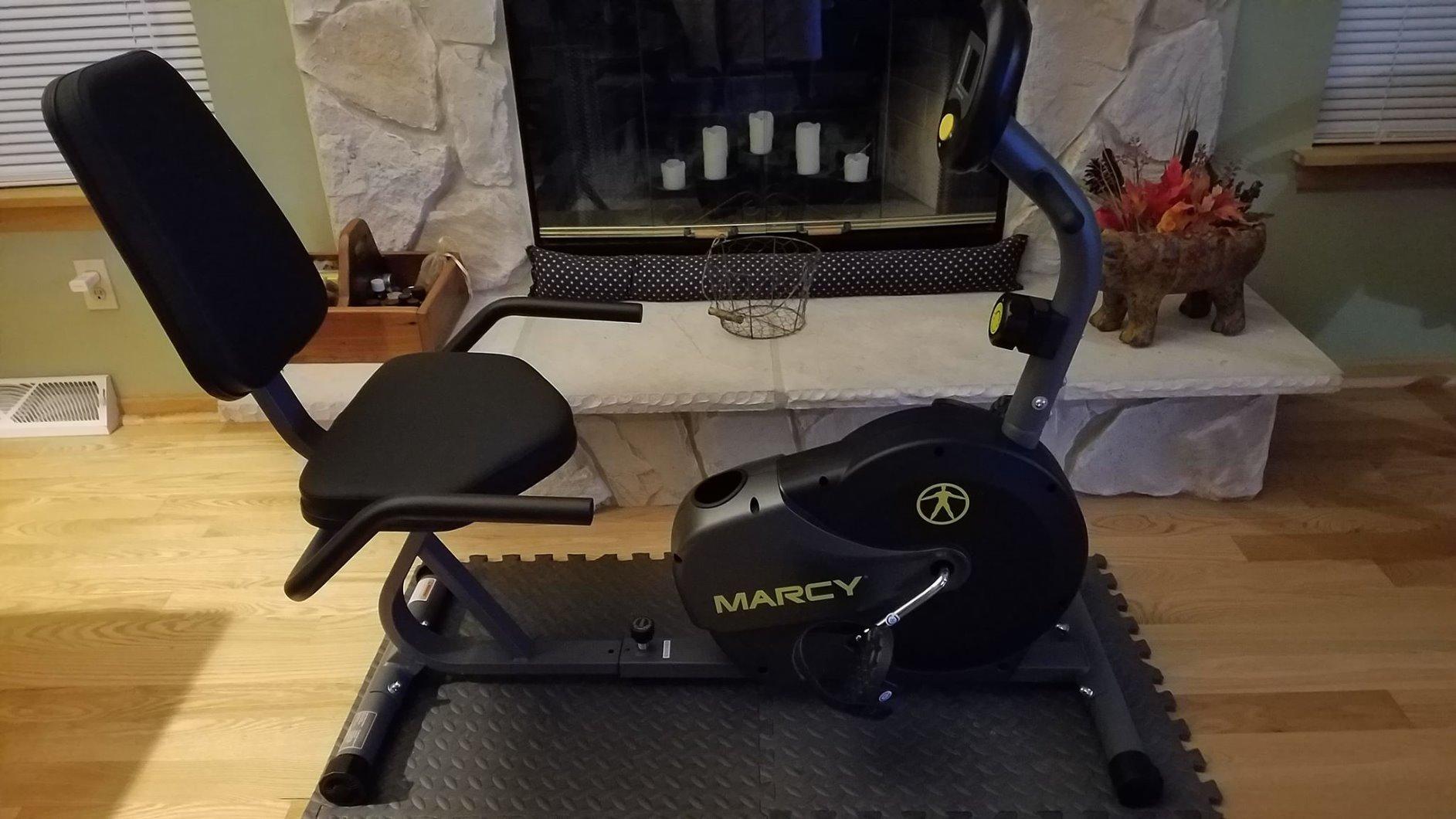 Marcy Magnetic Recumbent Bike with Adjustable Resistance and Transport Wheels NS-716R customer photo 1