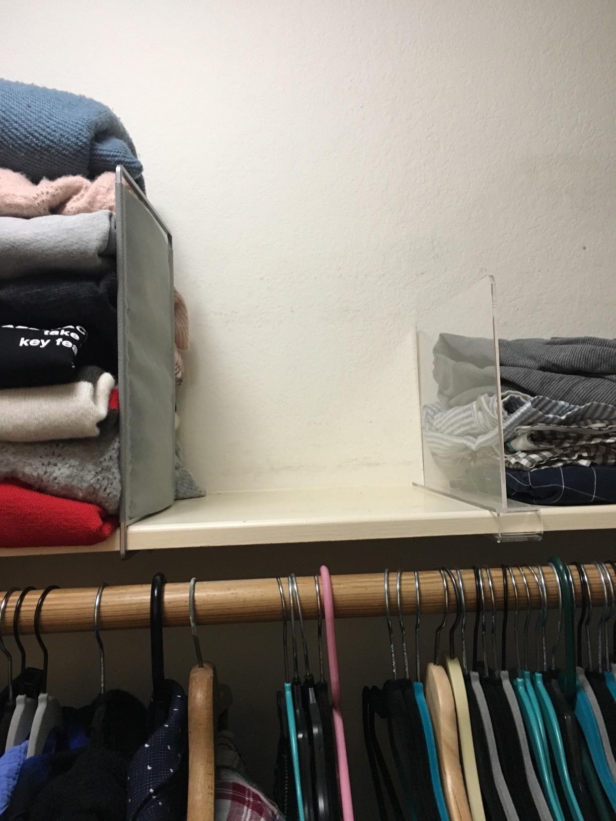 LYNK PROFESSIONAL® HOME™ Shelf Dividers - Linen Closet Organizers and Storage - Linen Storage - Closet Organization - Towel Organizer for Closet (Set of 2) - Platinum customer photo 1