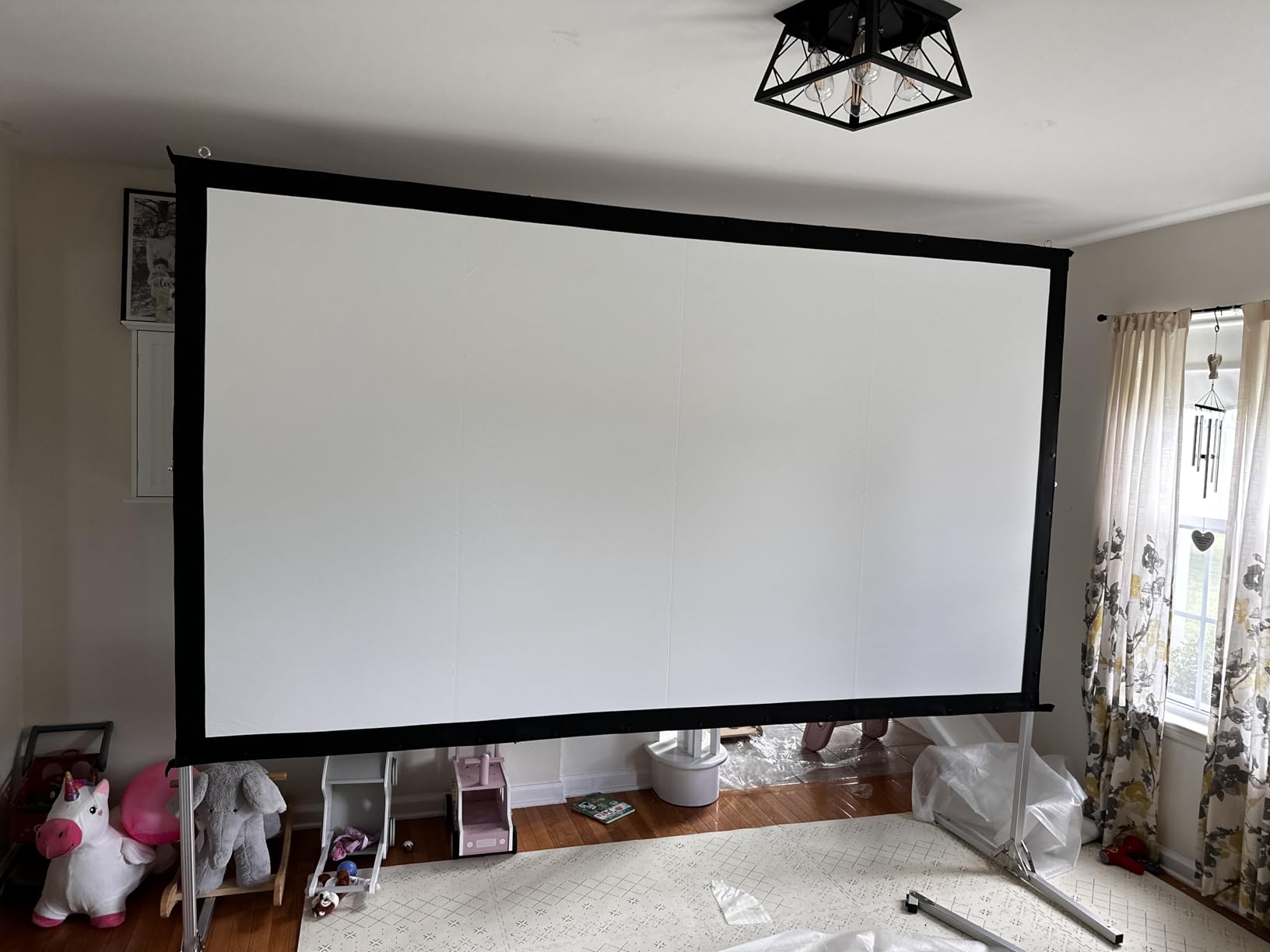 Elite Screens 120-INCH Projector Screen|Outdoor Indoor Movie Screens|16:9 Freestanding Portable Foldable ProjectionStand|Home Theater, OMS120H2 customer photo 1