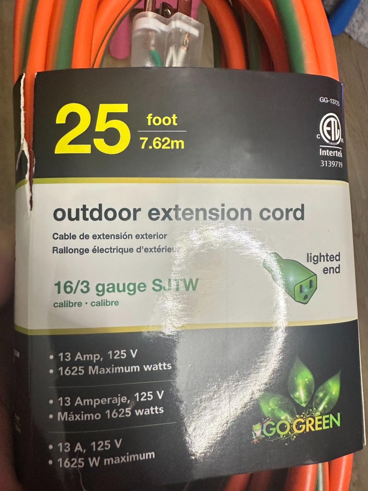 Power By GoGreen Go Green Power Inc. 16/3 50-Foot Outdoor Extension Cord - Heavy-Duty, Weatherproof, GG-13750 customer photo 2