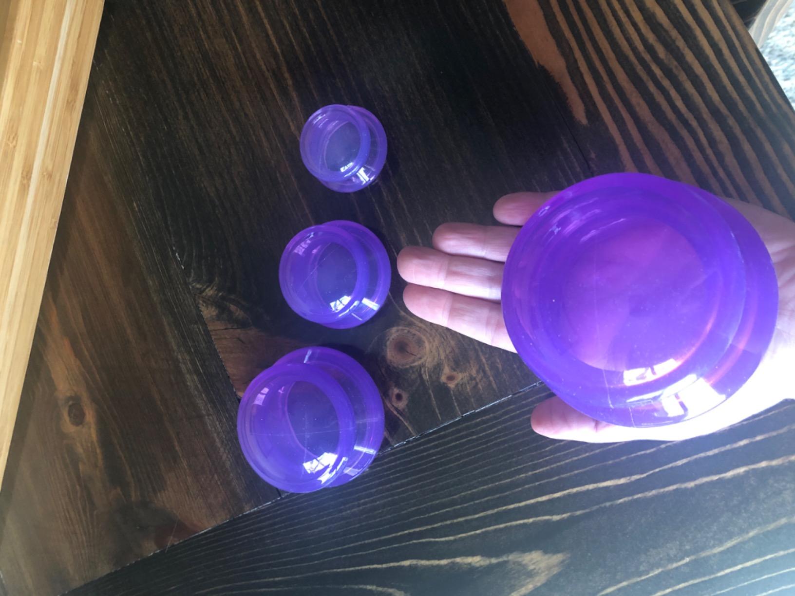 Silicone Cupping Therapy Set Professional Massage Cupping Cups for Cupping Therapy 4 Cup Kit for Massage, Myofascial Release, Cellulite Reduction (Lure Blue) customer photo 1