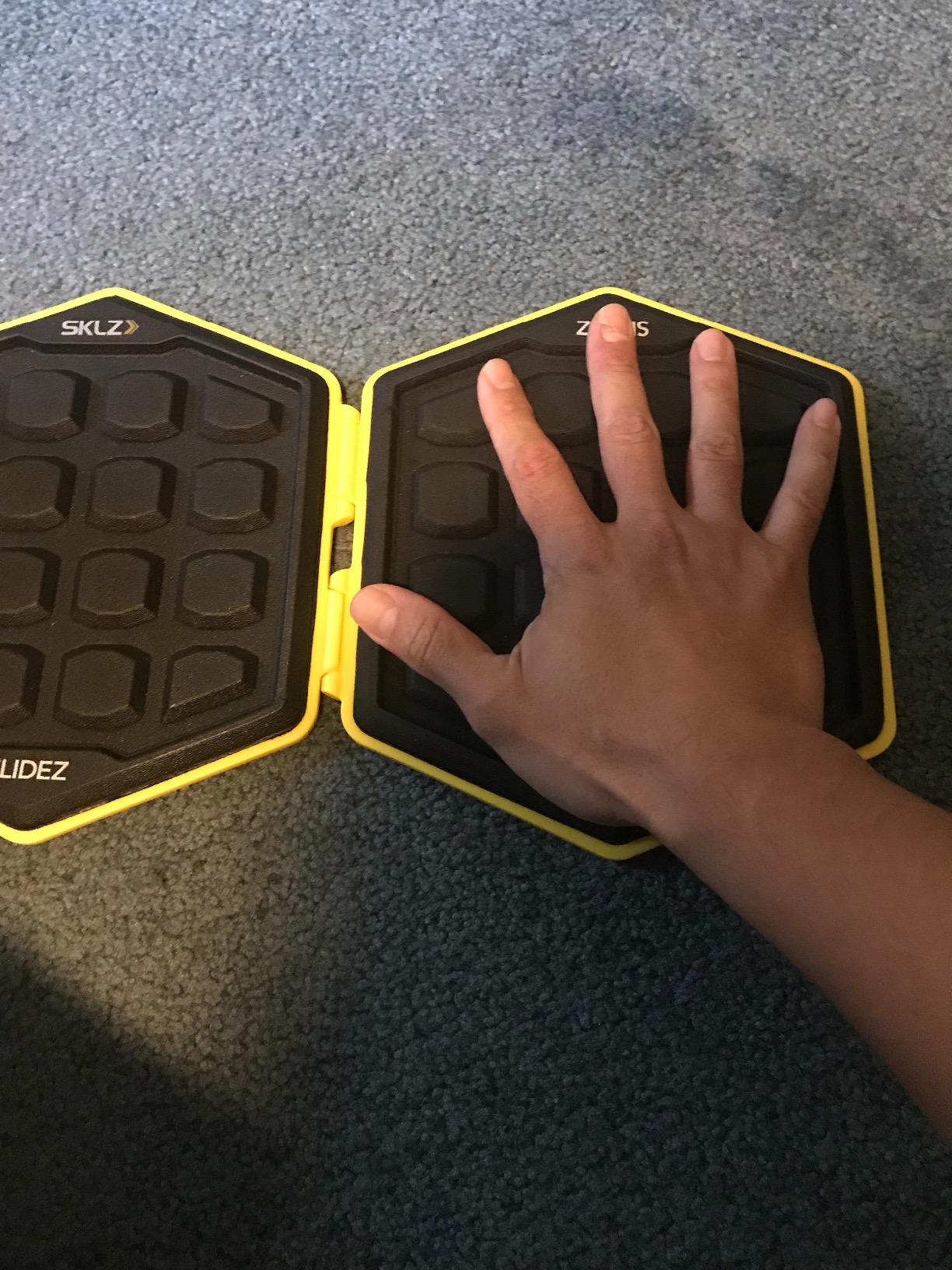 SKLZ Slidez Dual-Sided Exercise Glider Discs for Core Stability Exercises for Hands & Feet, Standard Use,Yellow customer photo 1